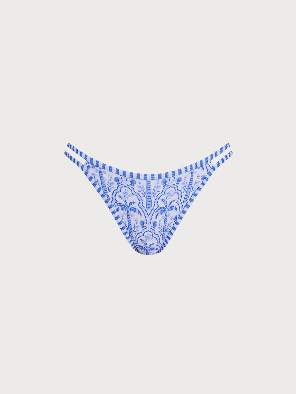 Blue Print Cutout Bikini Bottom
