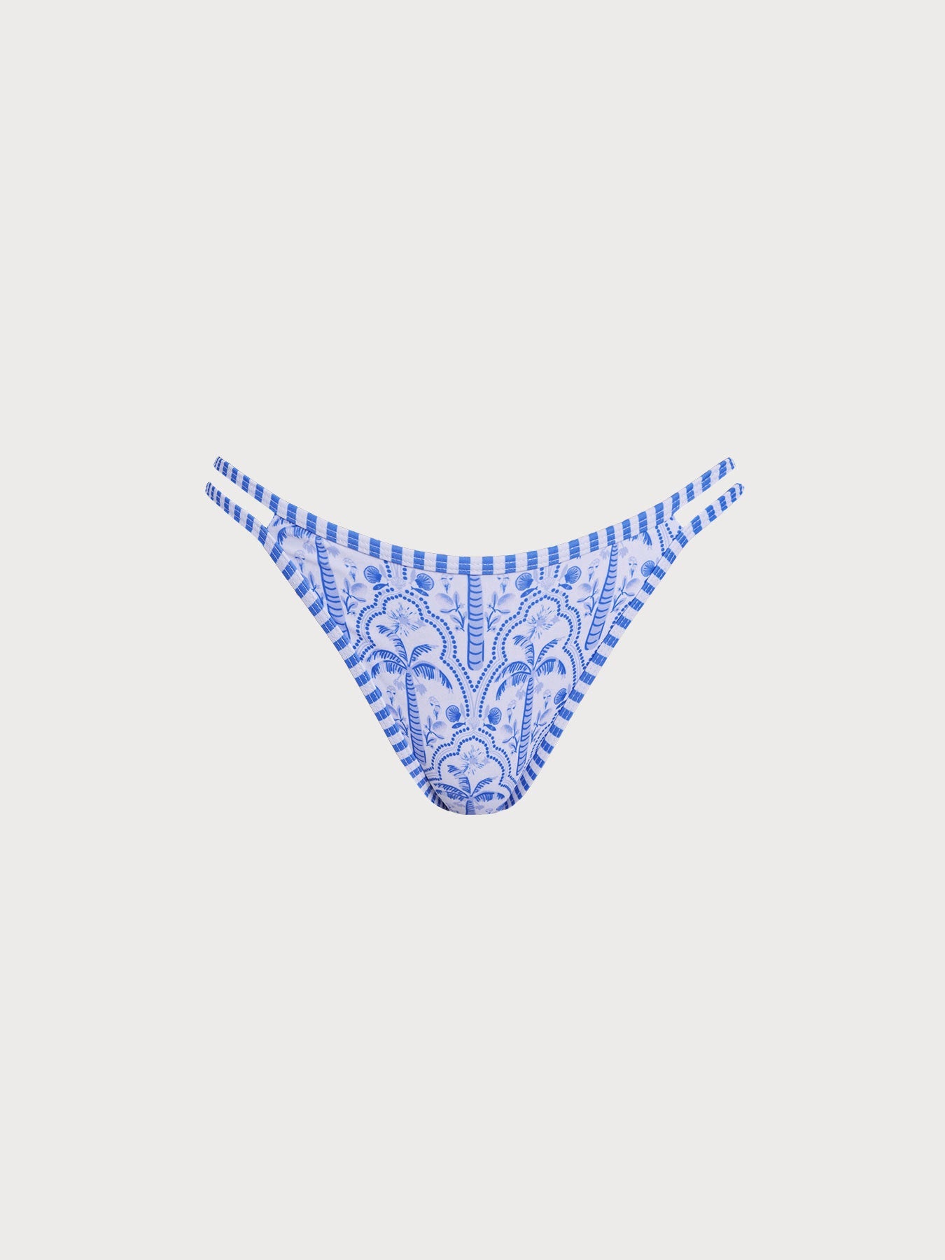 Blue Print Cutout Bikini Bottom