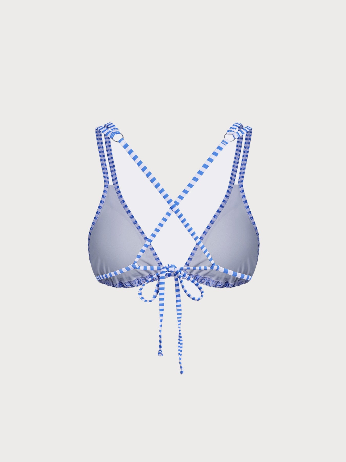 Blue Print Strappy Bikini Top