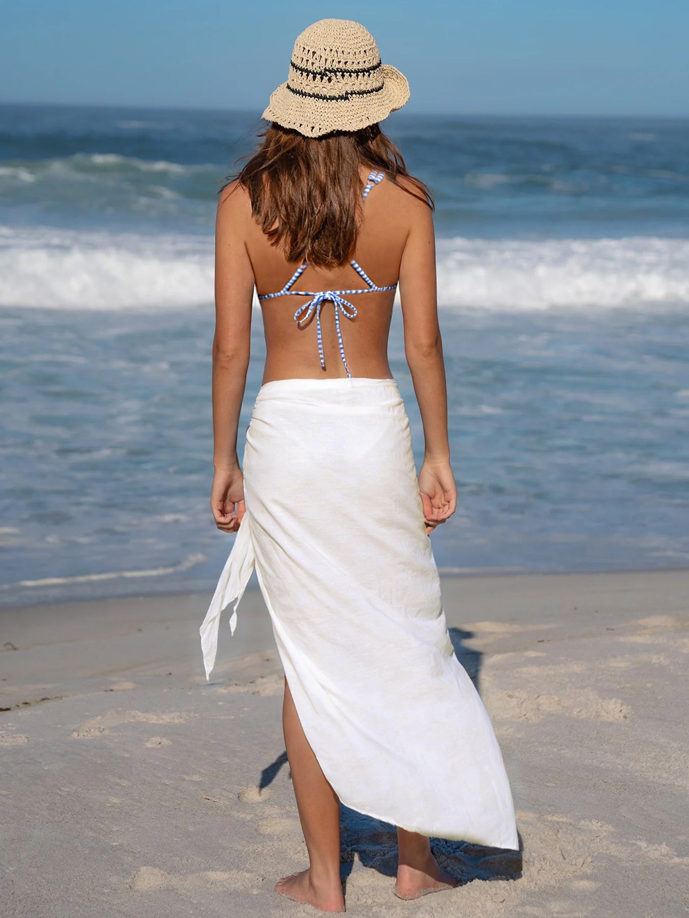 Off White Wrap Cover-Up Midi Skirt