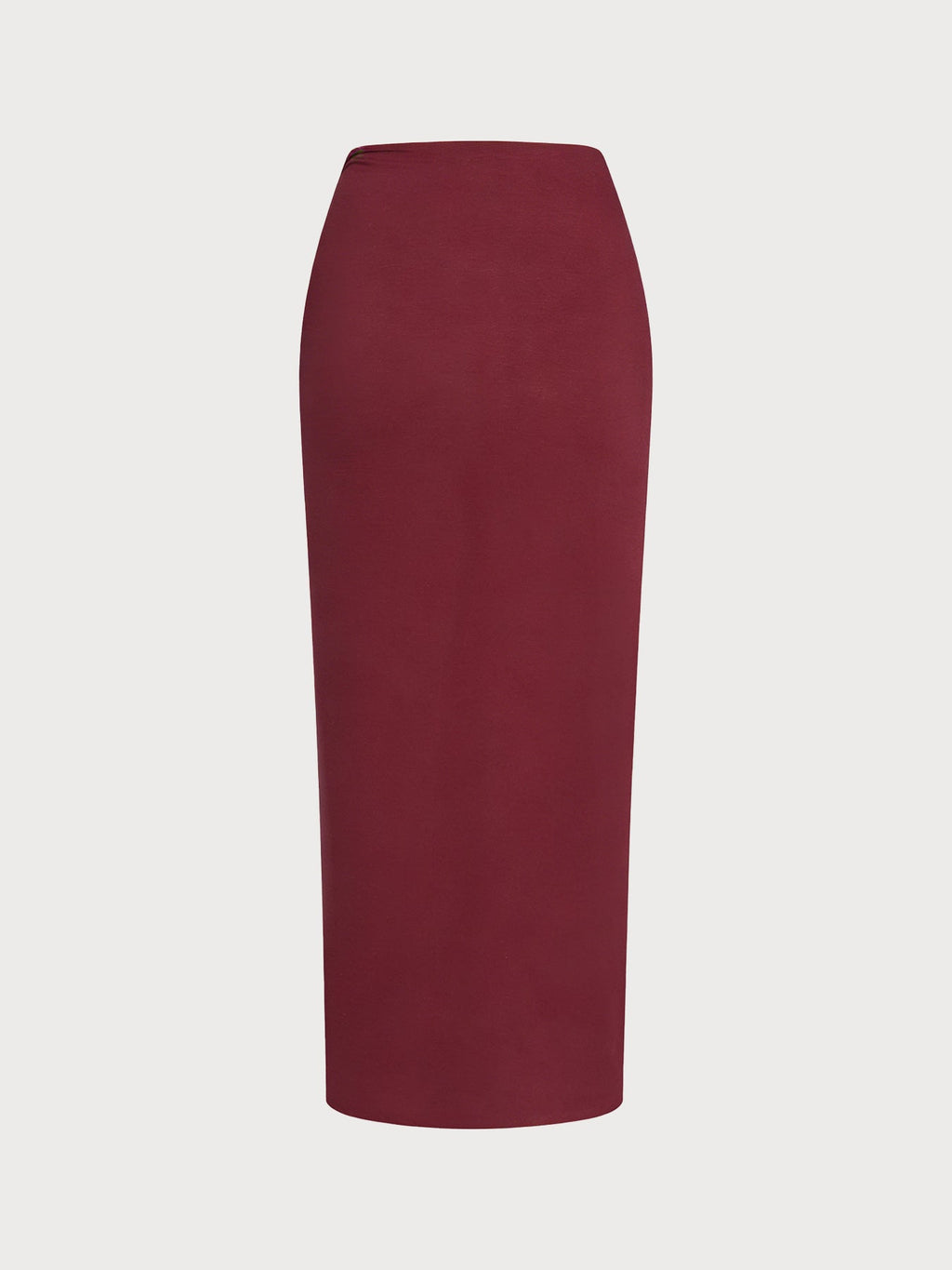 Wine Red Wrap Cover-Up Midi Skirt