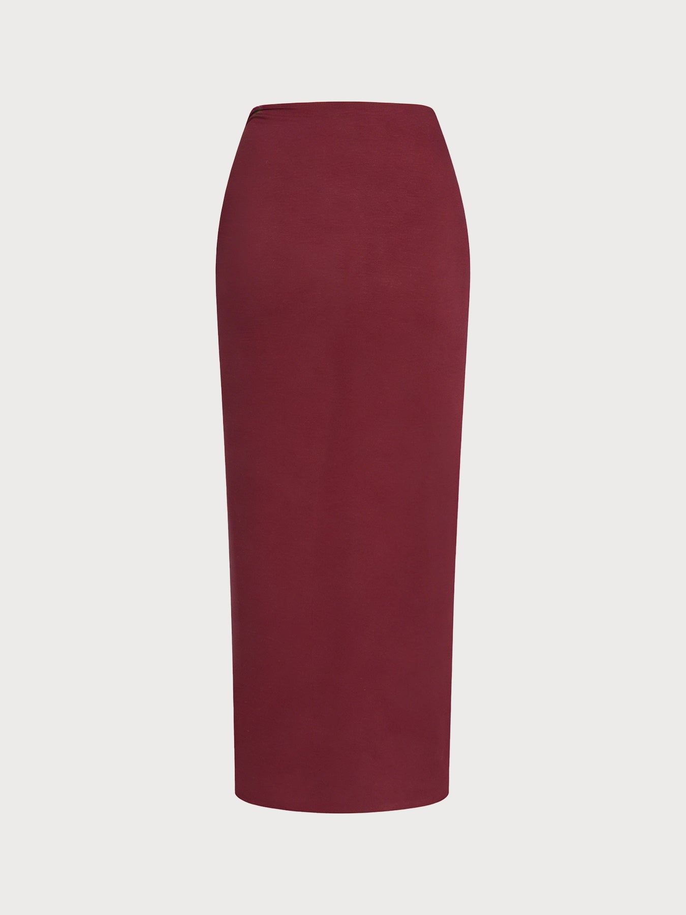 Wine Red Wrap Cover-Up Midi Skirt