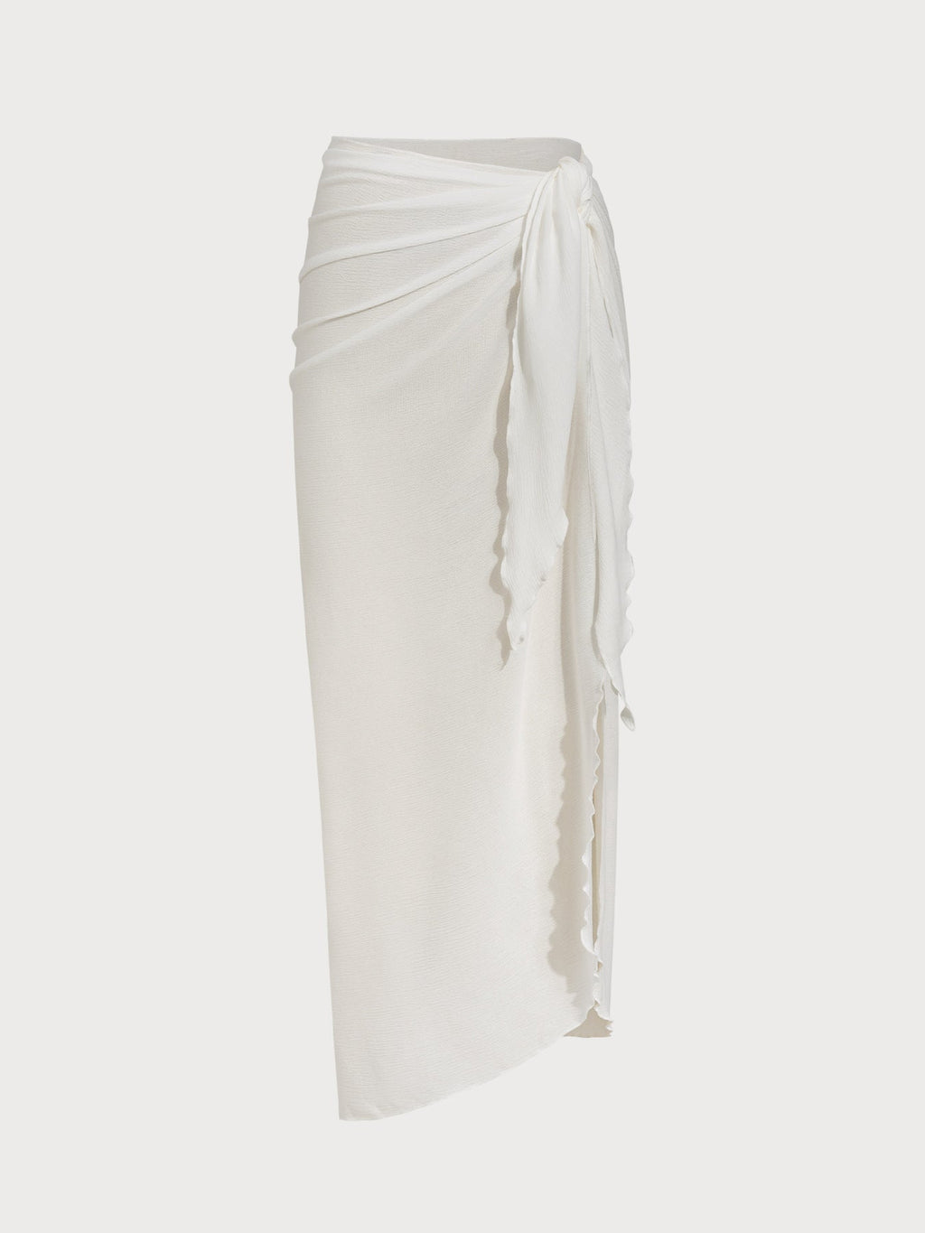 Off White Wrap Cover-Up Midi Skirt