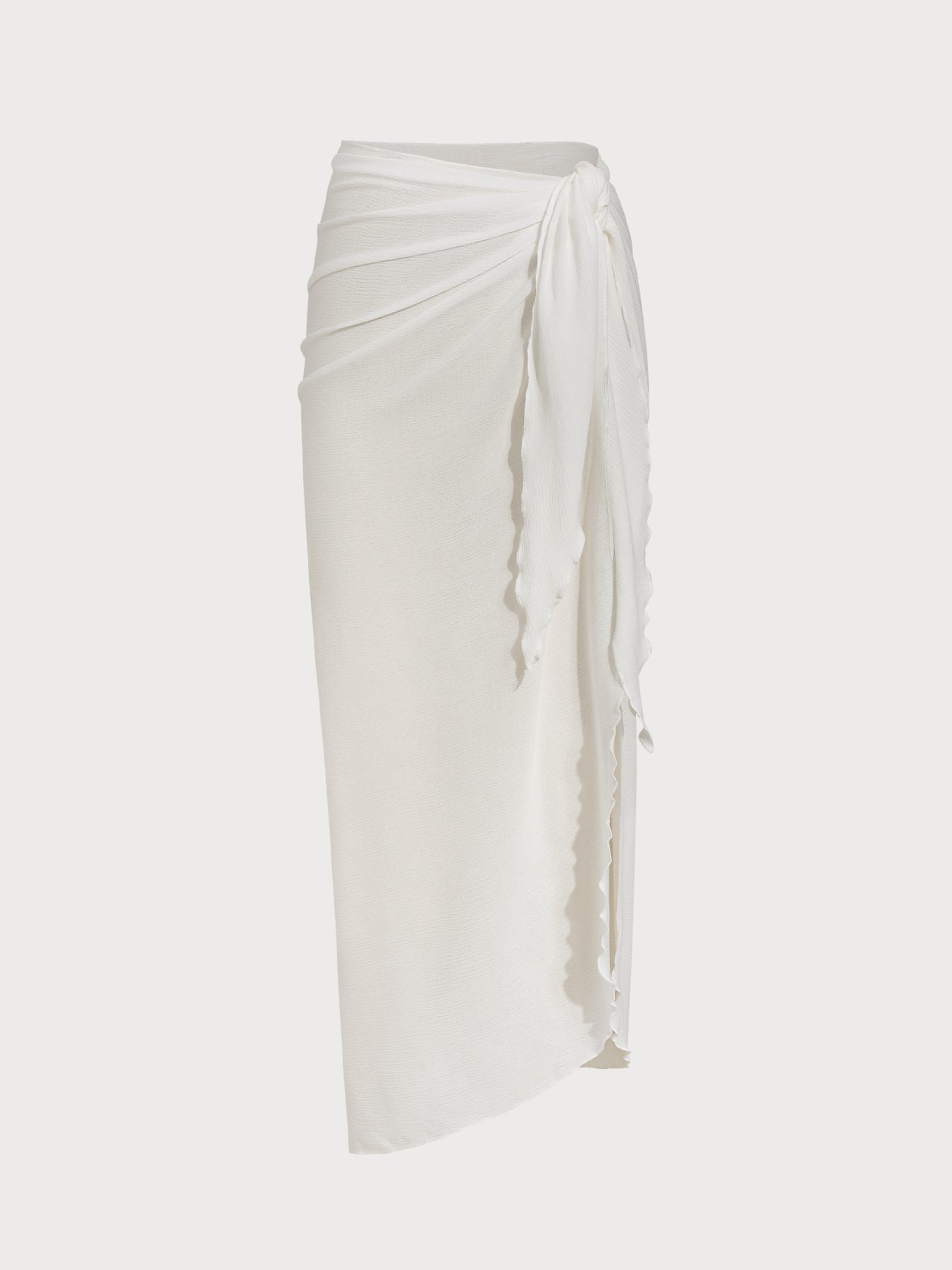 Off White Wrap Cover-Up Midi Skirt