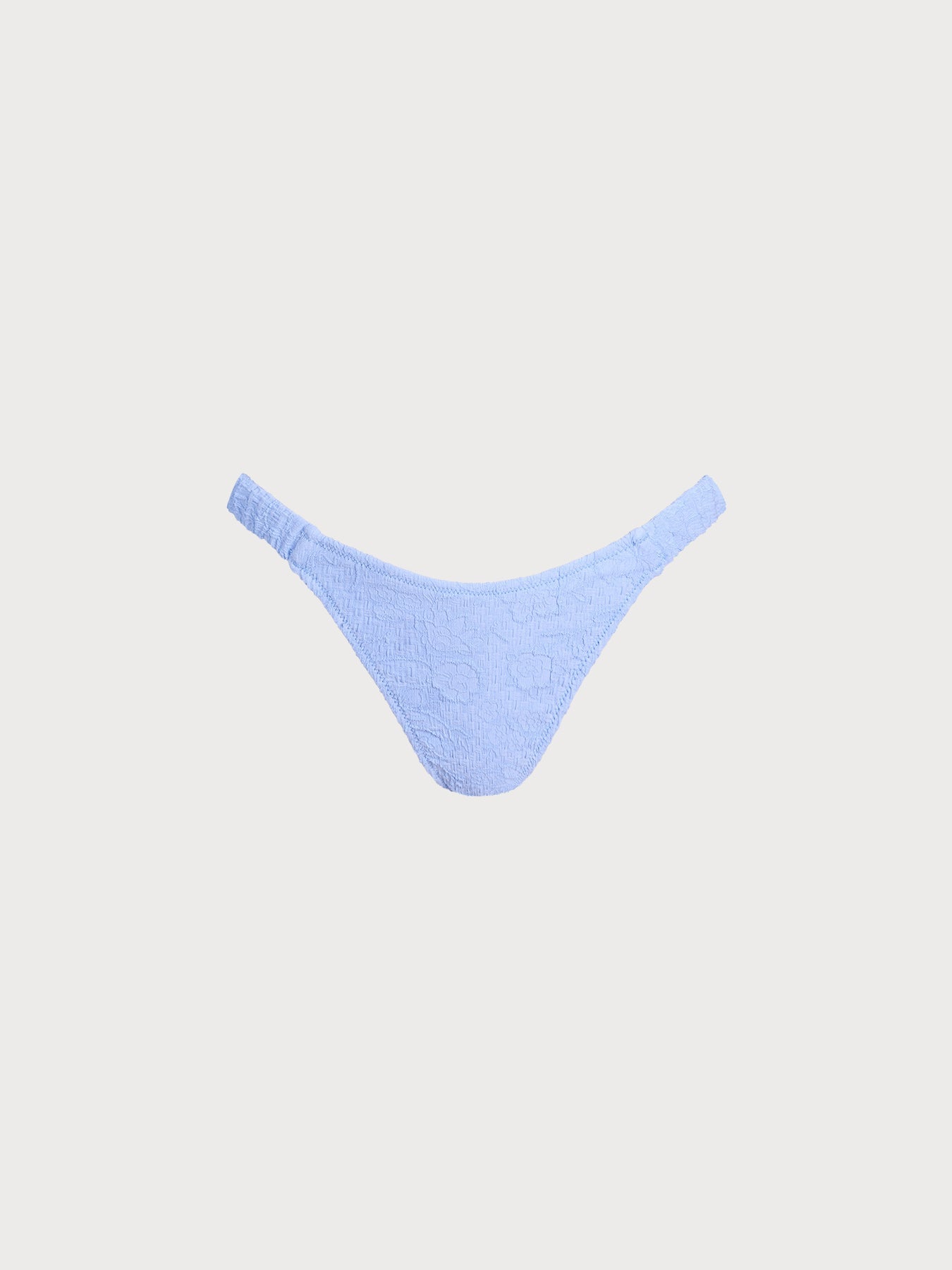 Light Blue Textured Thong Bikini Bottom