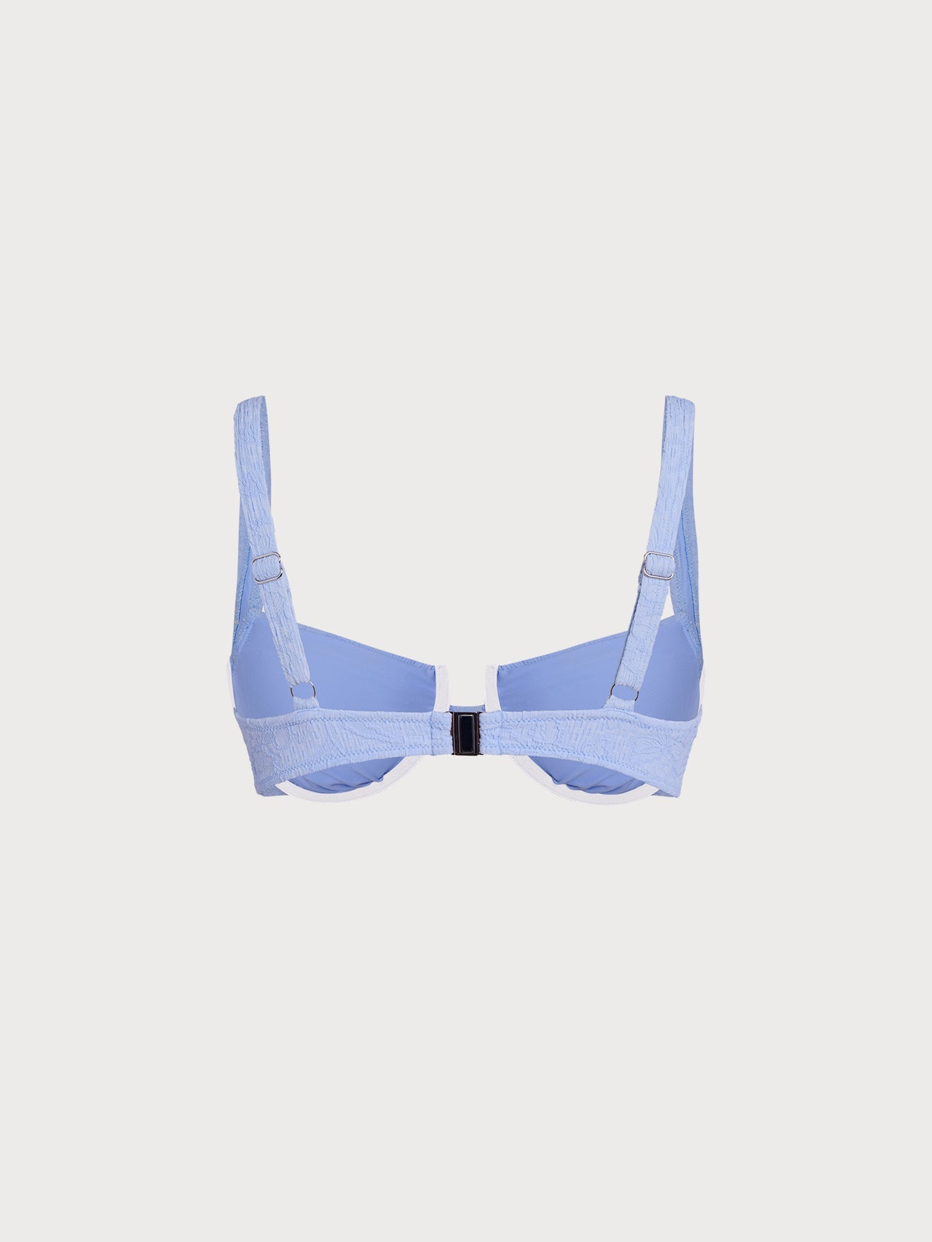 Coastal Light Blue Textured Underwire Bikini Top