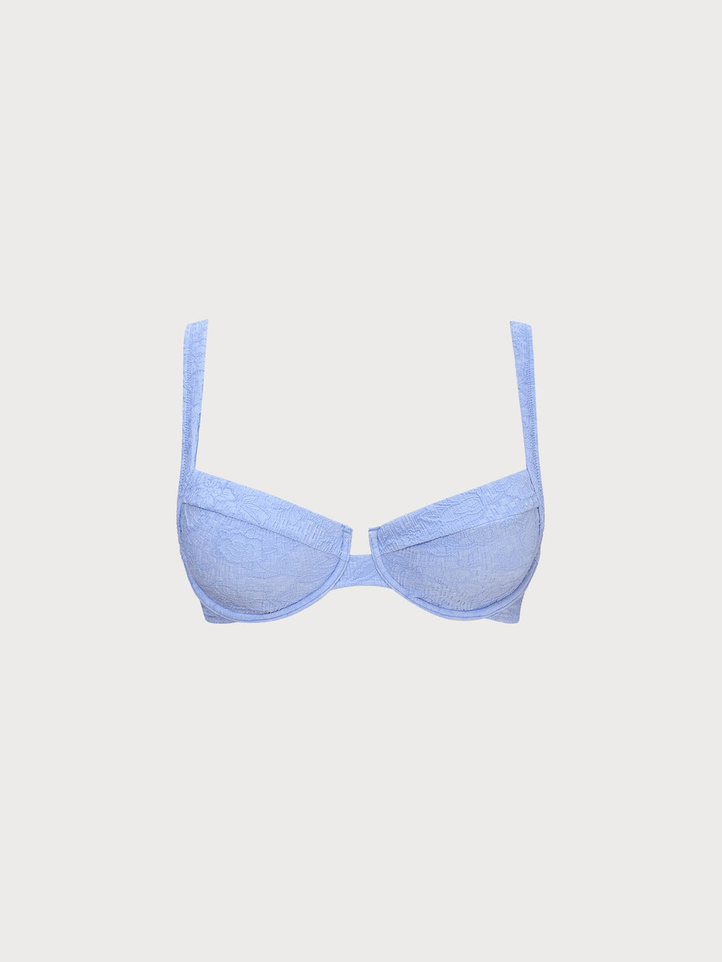 Coastal Light Blue Textured Underwire Bikini Top