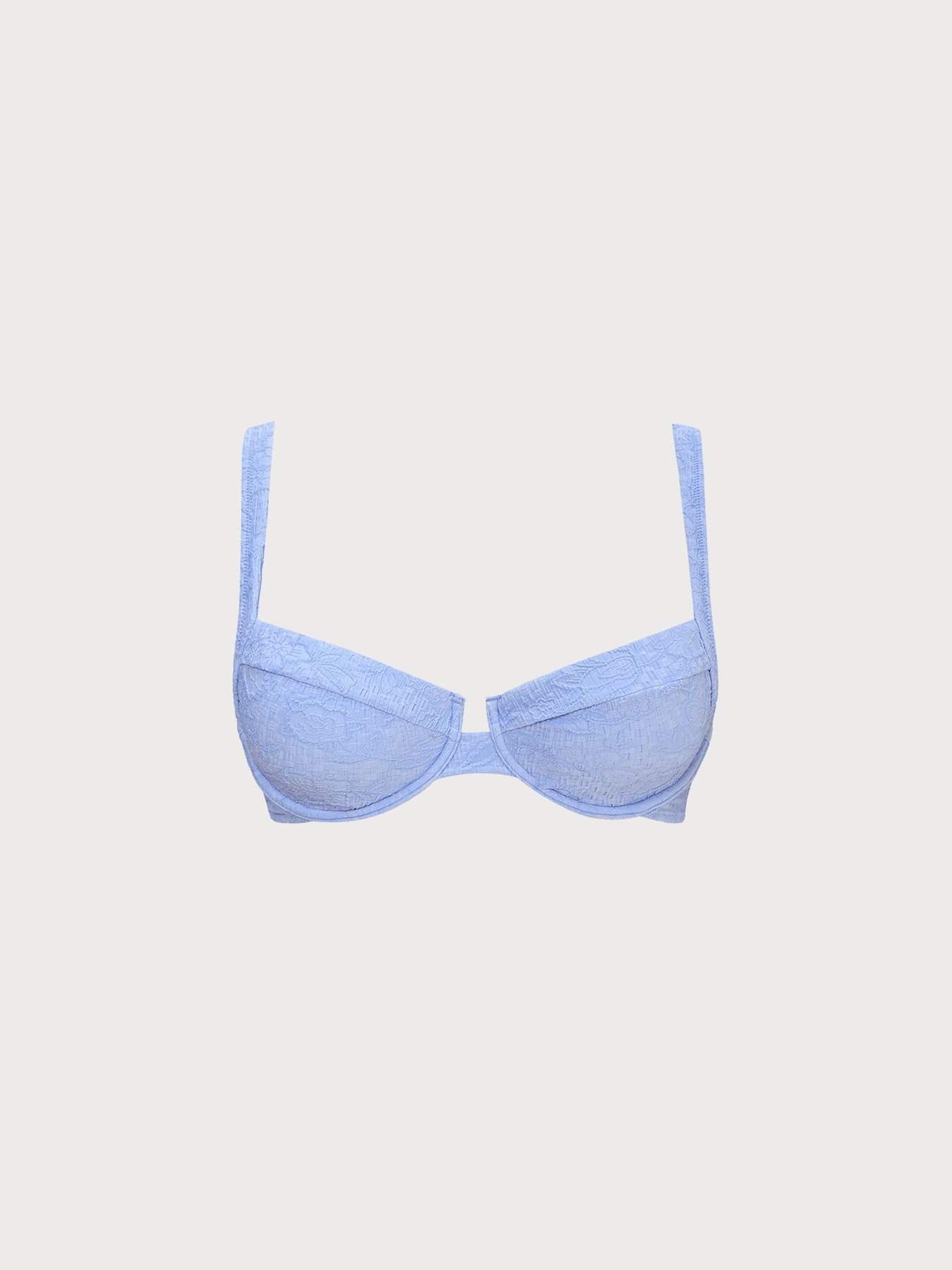 Coastal Light Blue Textured Underwire Bikini Top