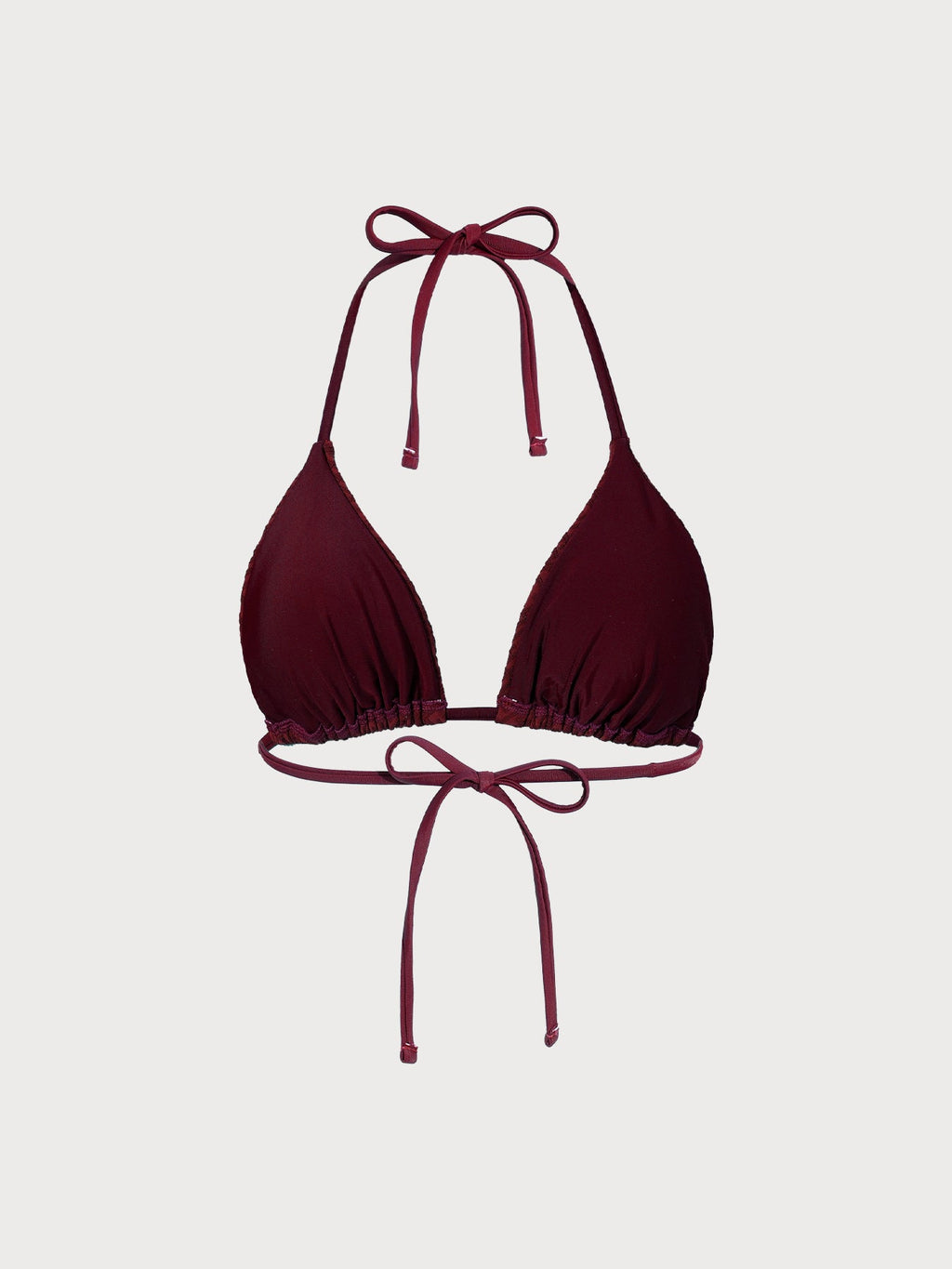 Wine Red Monogram Halter Bikini Top