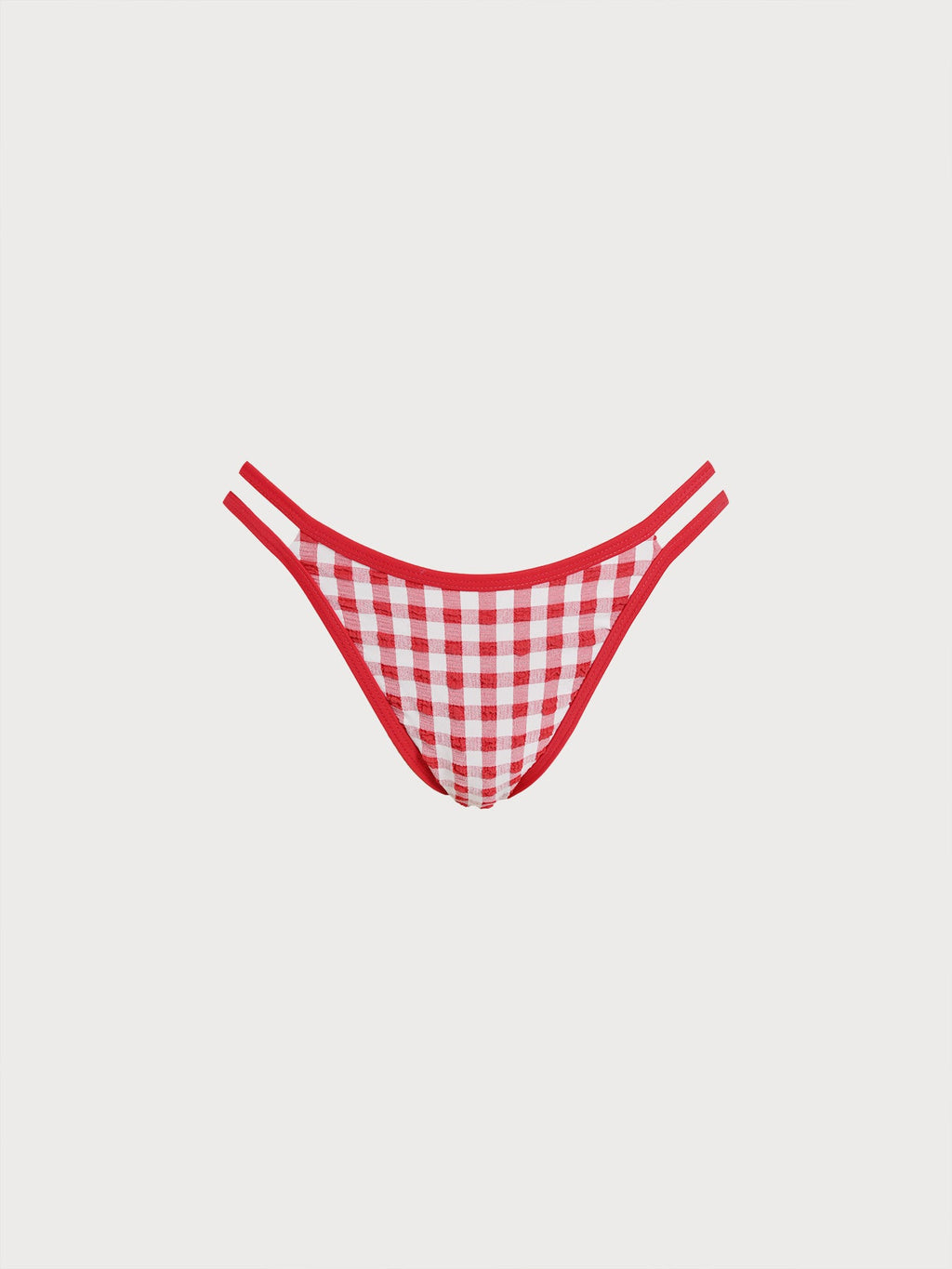 Red Gingham Cutout Bikini Bottom