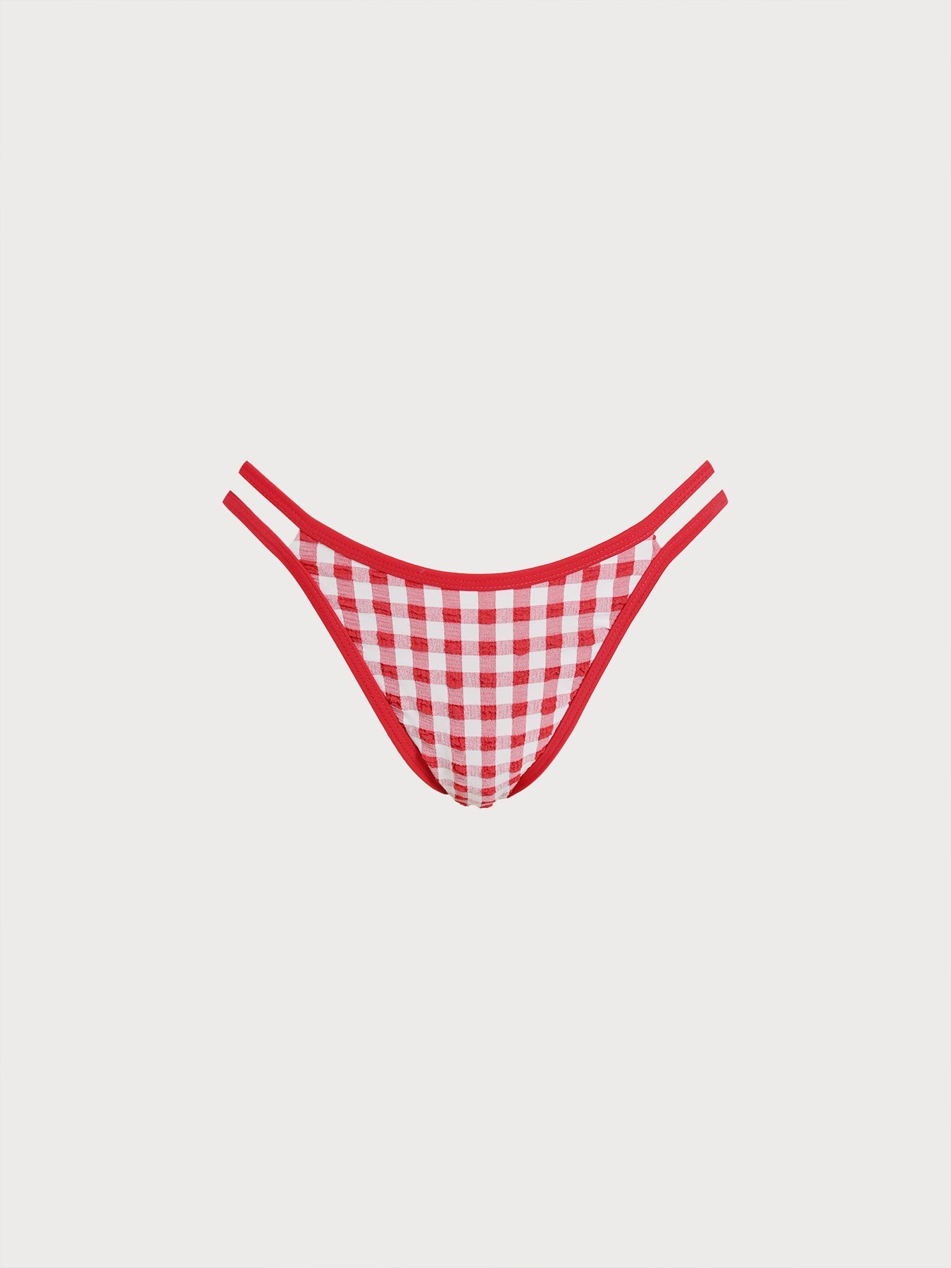 Red Gingham Cutout Bikini Bottom