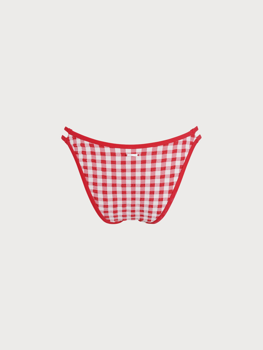 Red Gingham Cutout Bikini Bottom