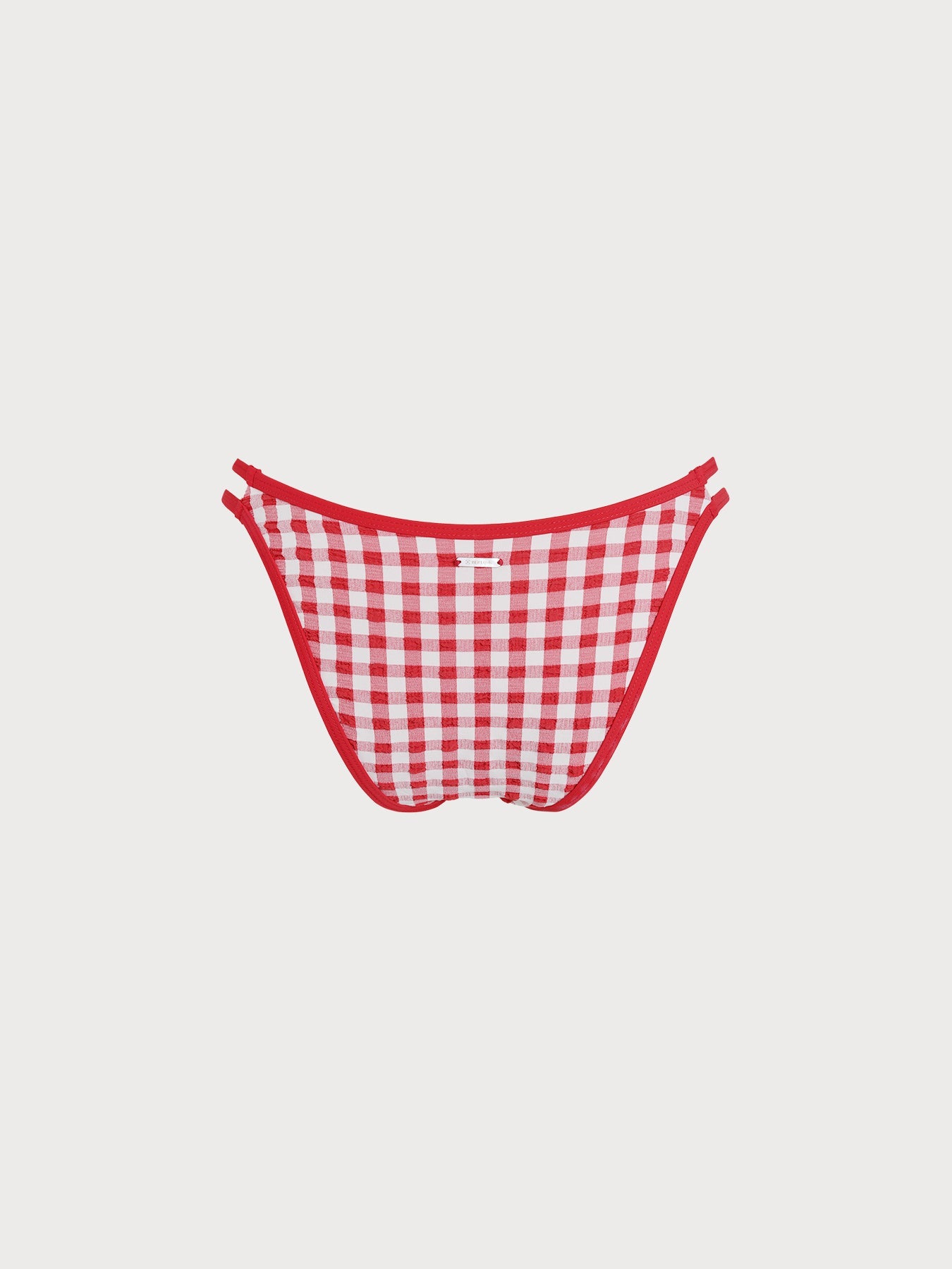 Red Gingham Cutout Bikini Bottom