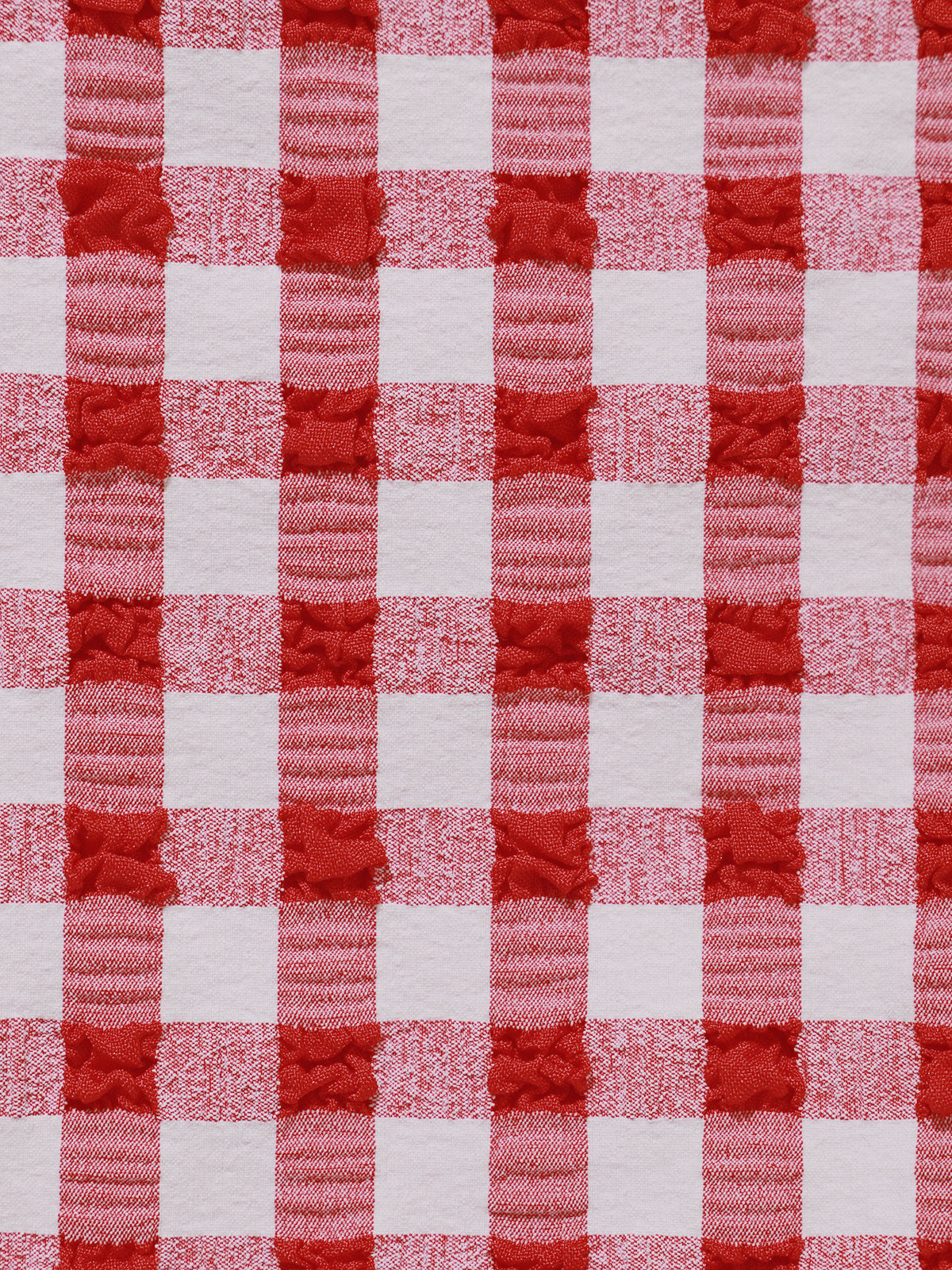 Red Gingham Knot Bikini Top