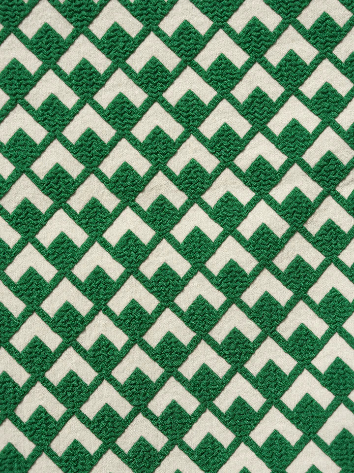 Green Geometric Textured Underwire Bikini Top