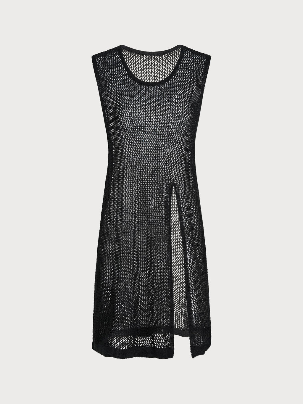 Black Round Neck Cover-up Dress