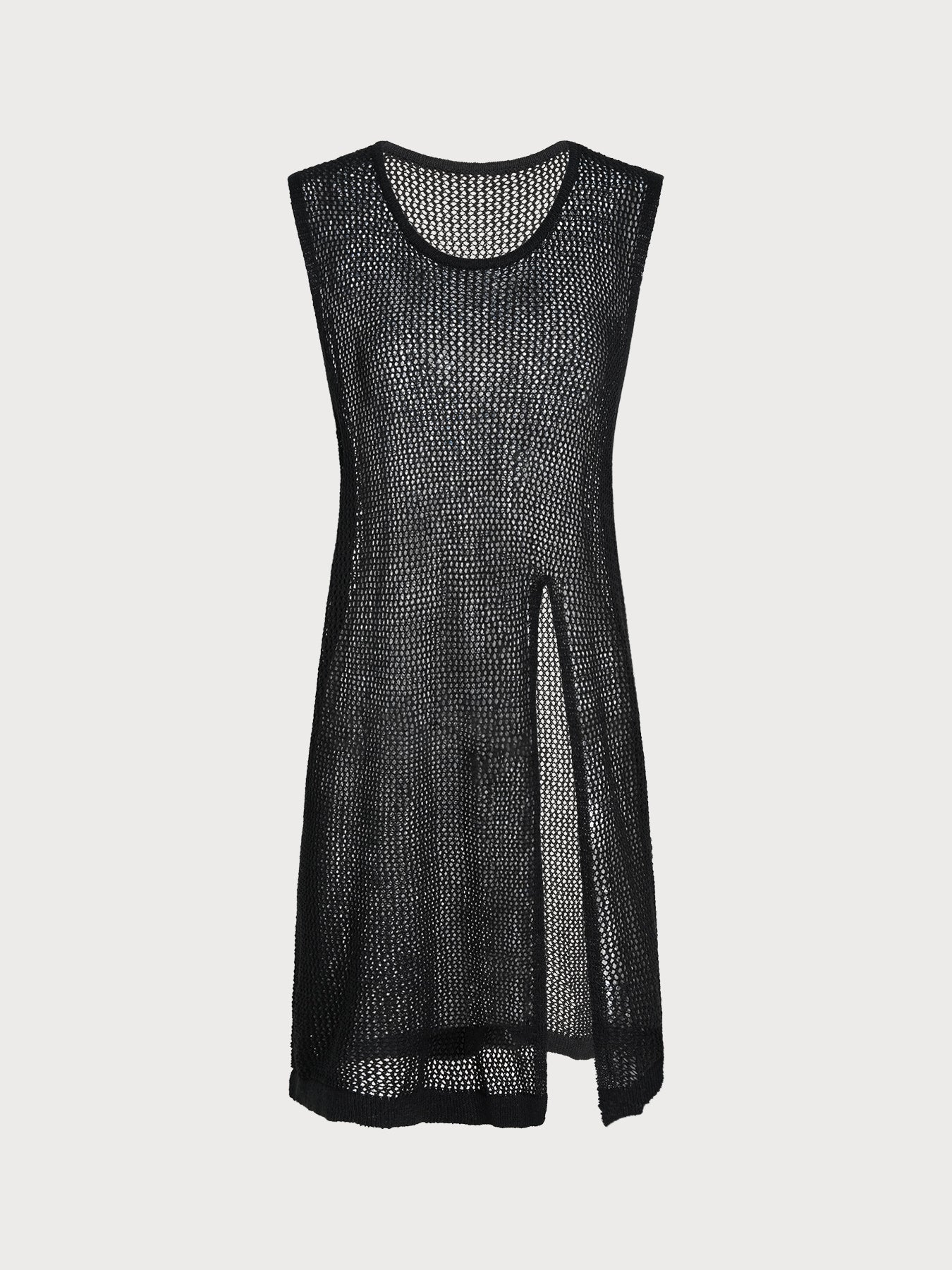 Black Round Neck Cover-up Dress