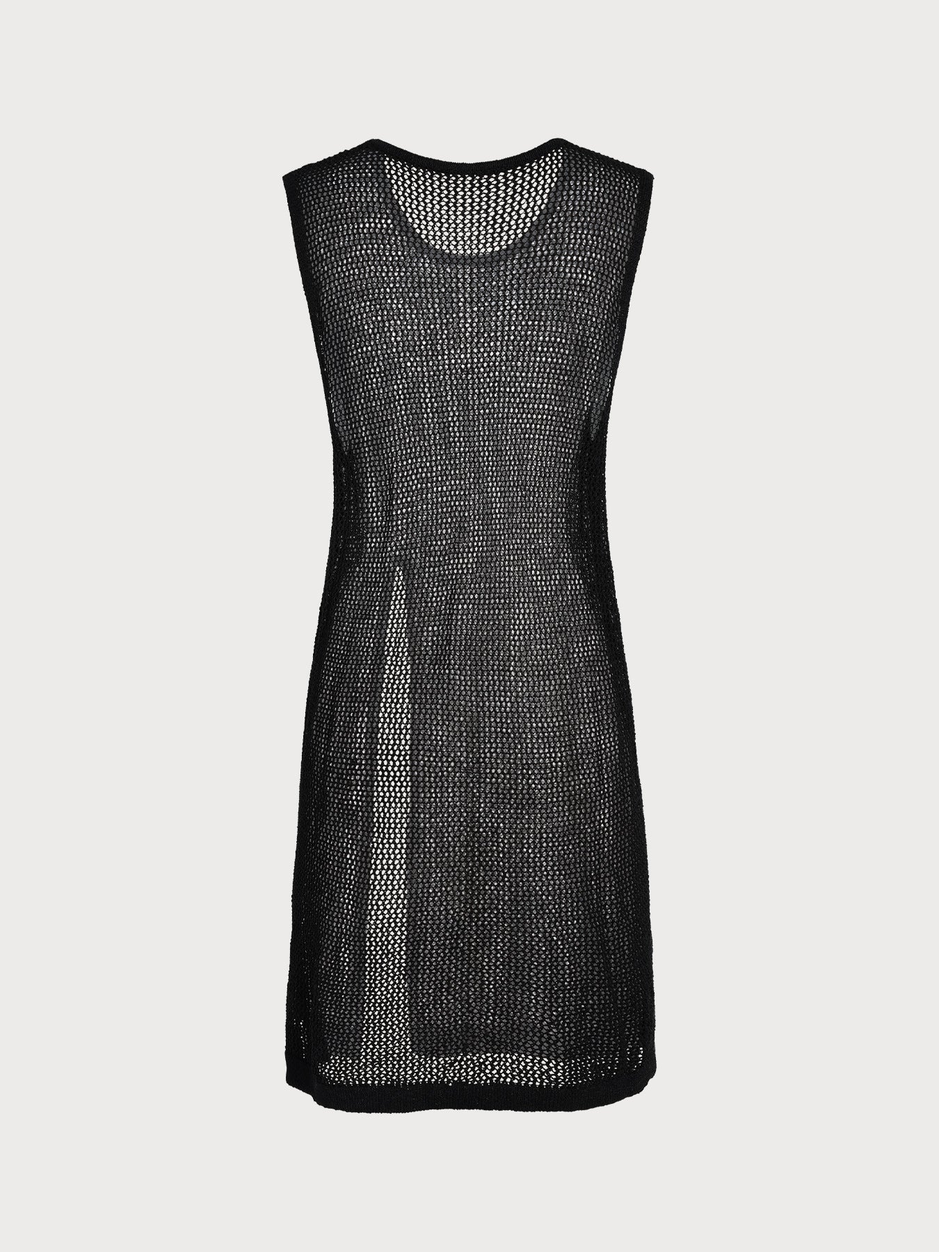 Black Round Neck Cover-up Dress