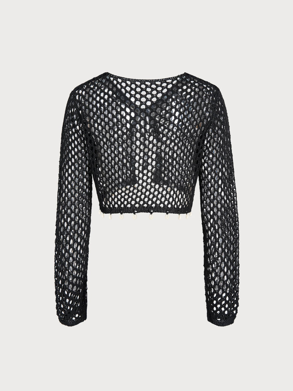 Black Crochet Cover-up Cardigan