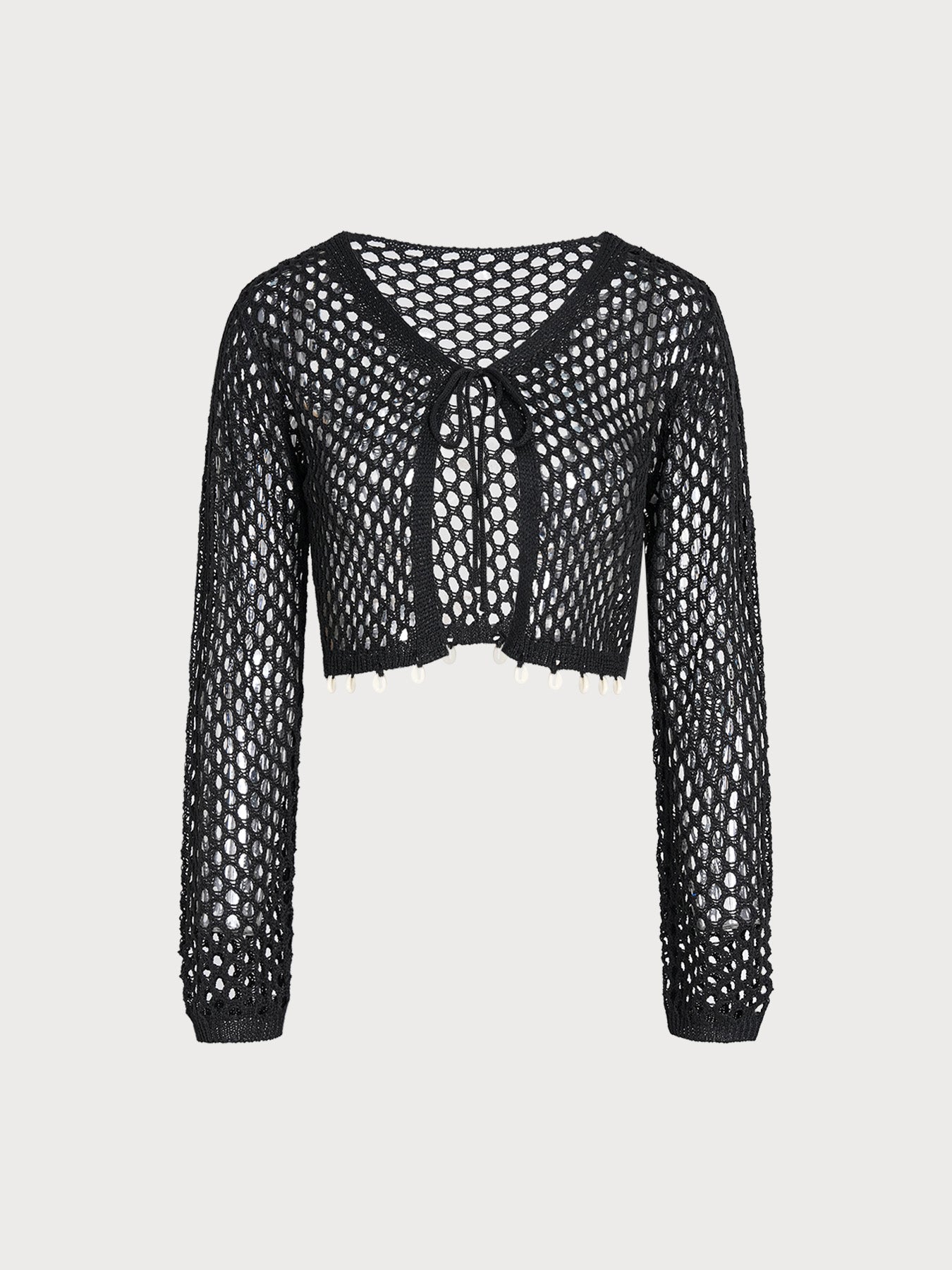 Black Crochet Cover-up Cardigan