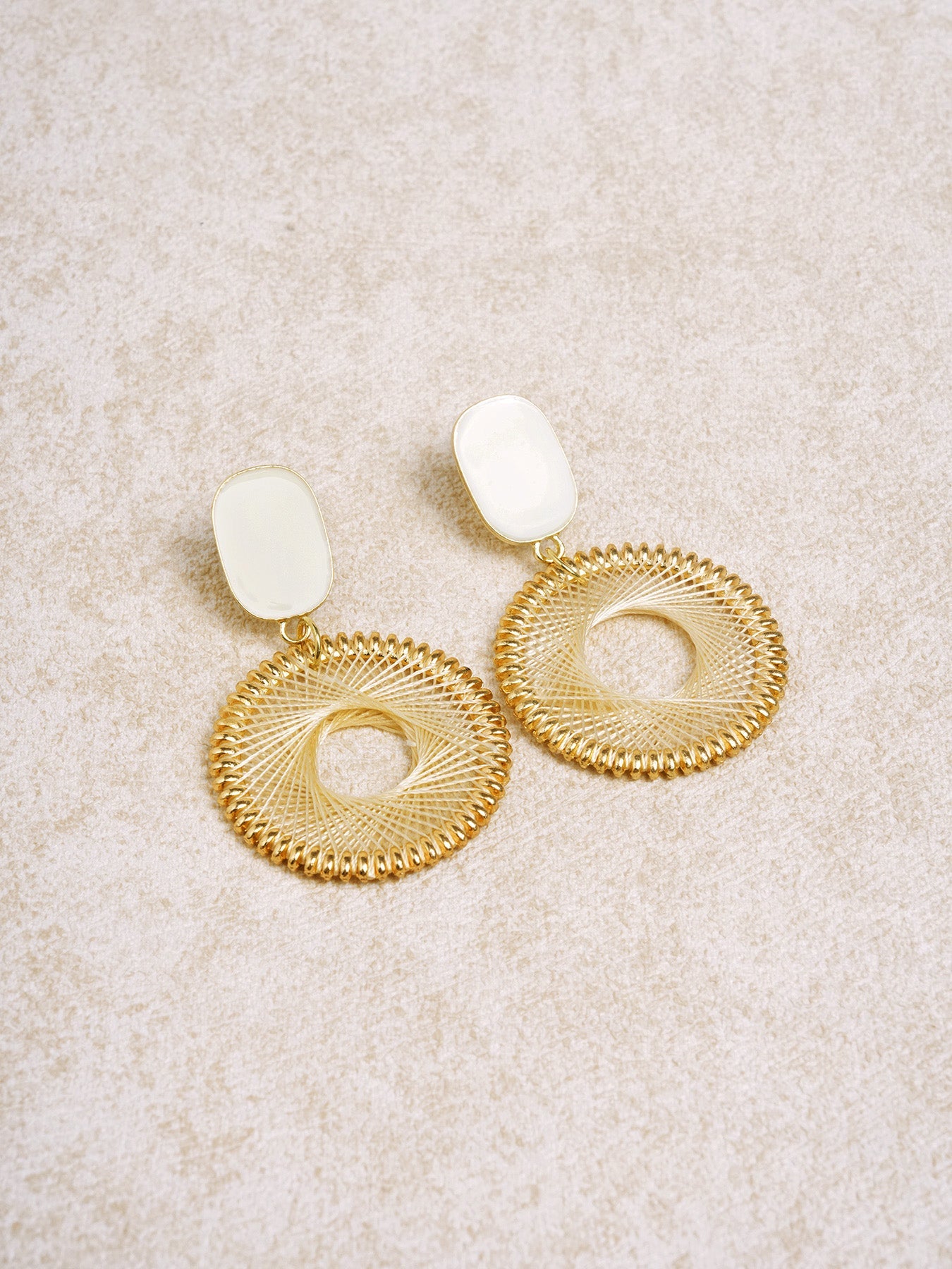 Gold Woven Drop Earrings