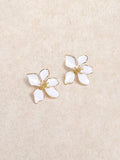 White Flower Alloy Earrings