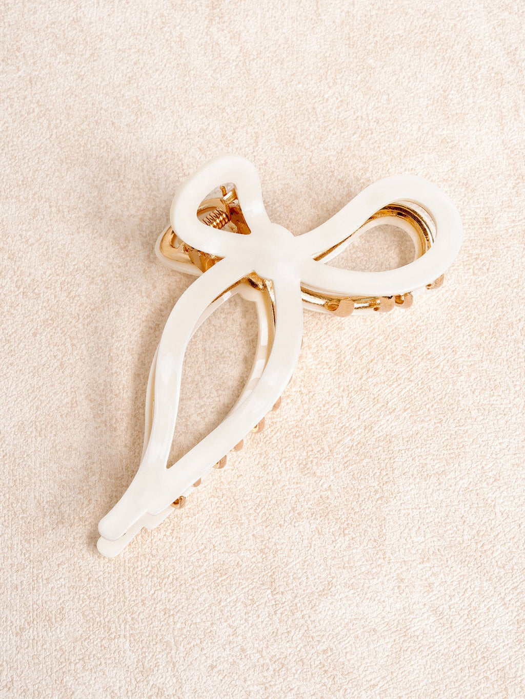 White Bow Plastic Hair Clip