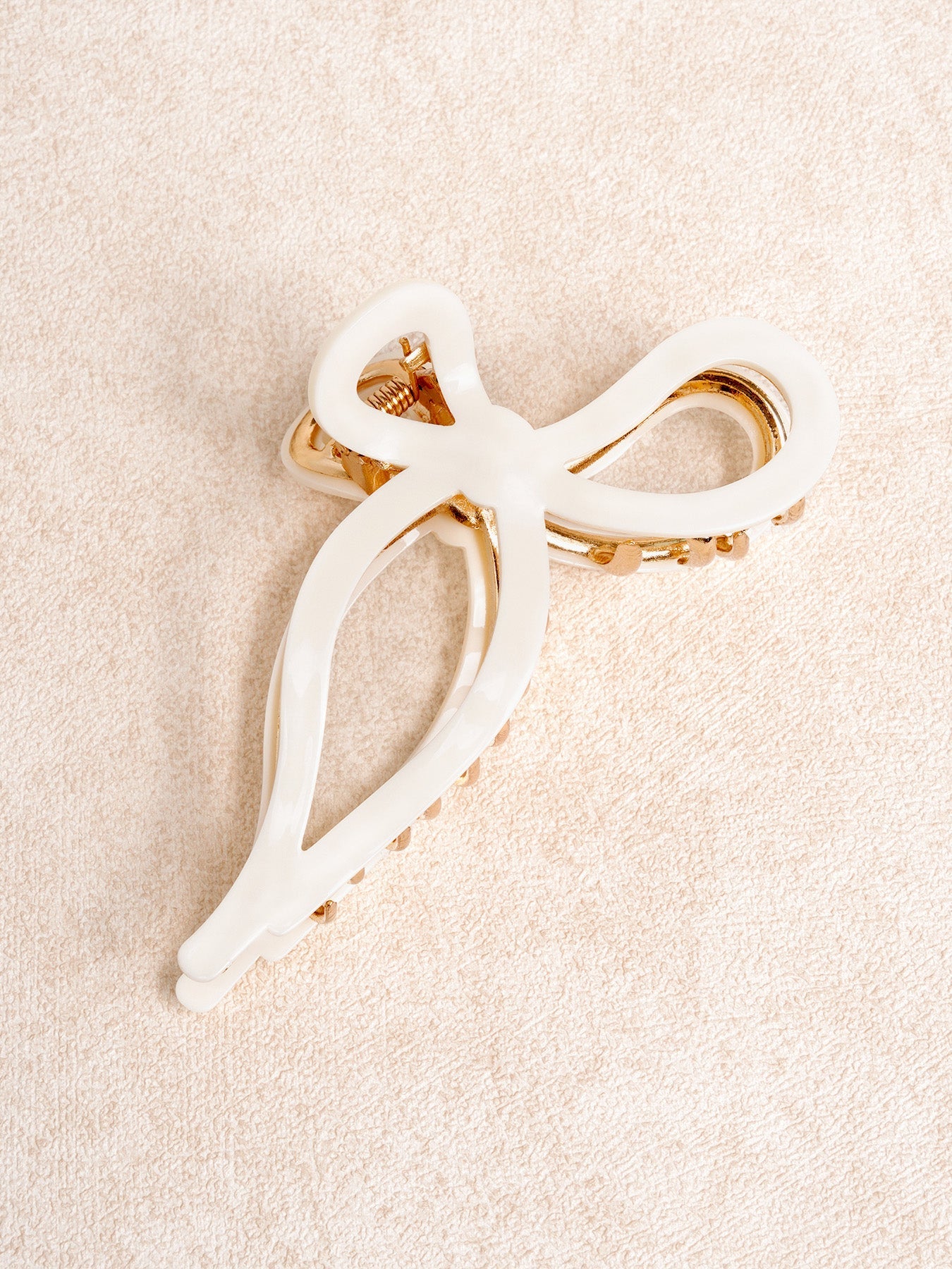 White Bow Plastic Hair Clip