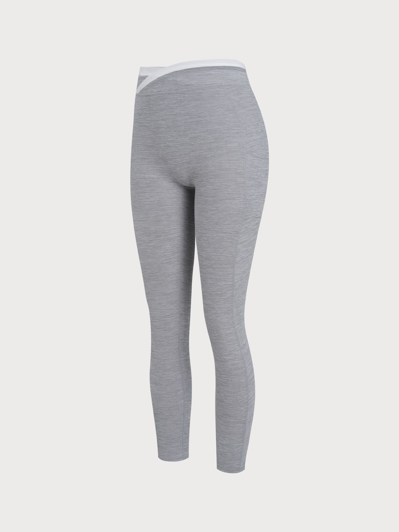 Heather Grey Color-Block High-Waist Leggings 25"