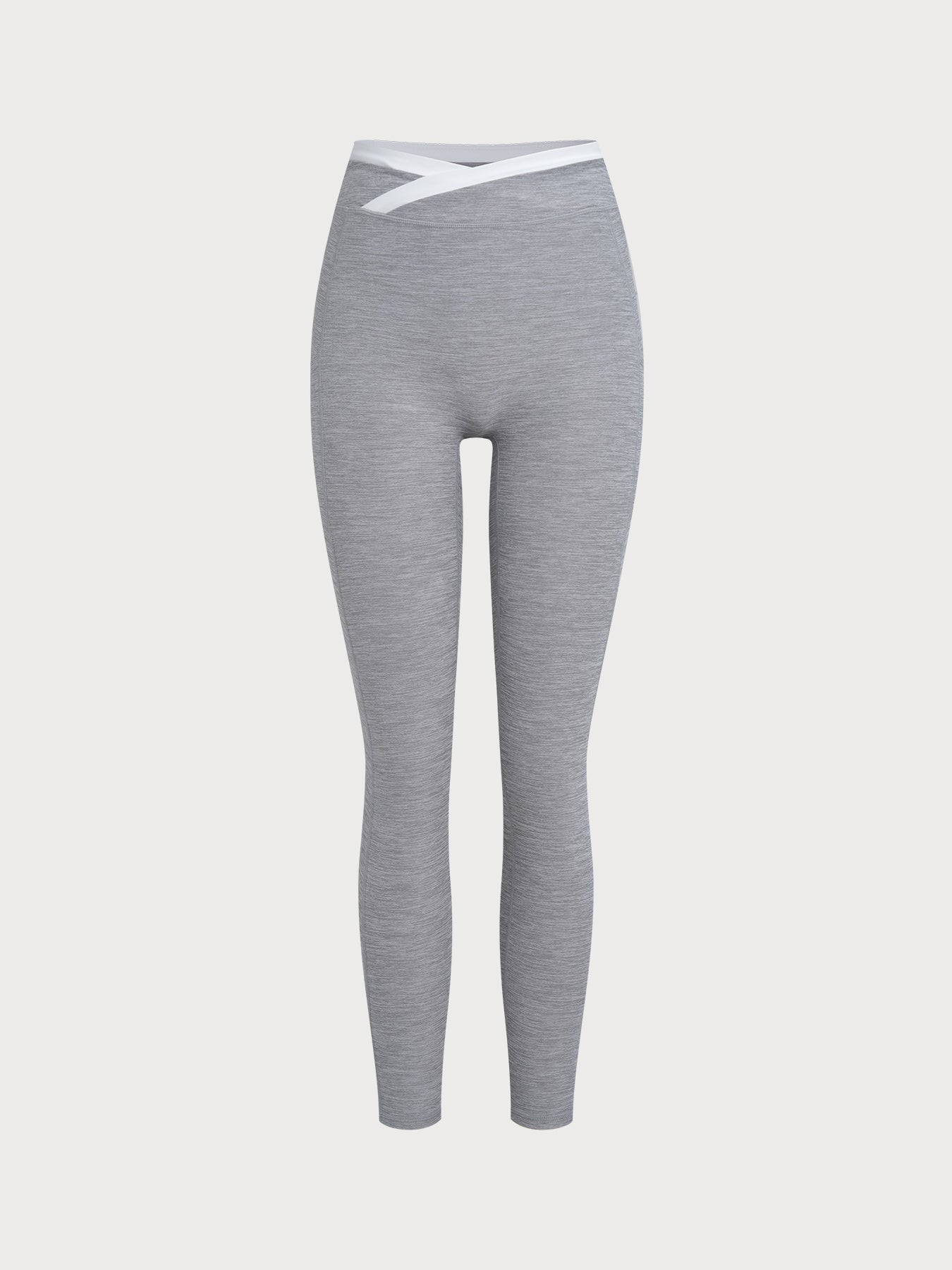 Heather Grey Color-Block High-Waist Leggings 25"