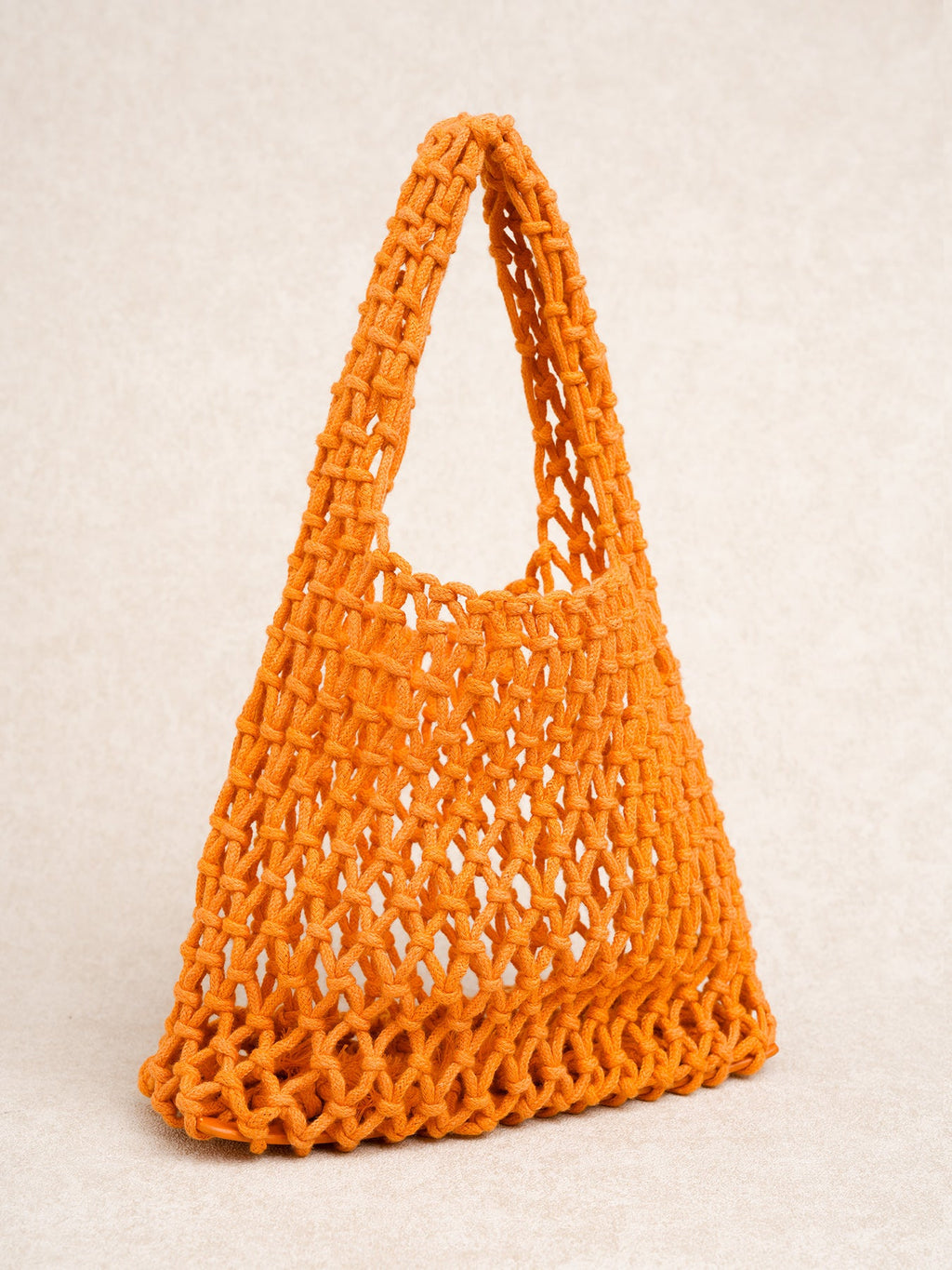 Orange Cotton Rope Crocheted Handbag