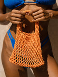 Orange Cotton Rope Crocheted Handbag