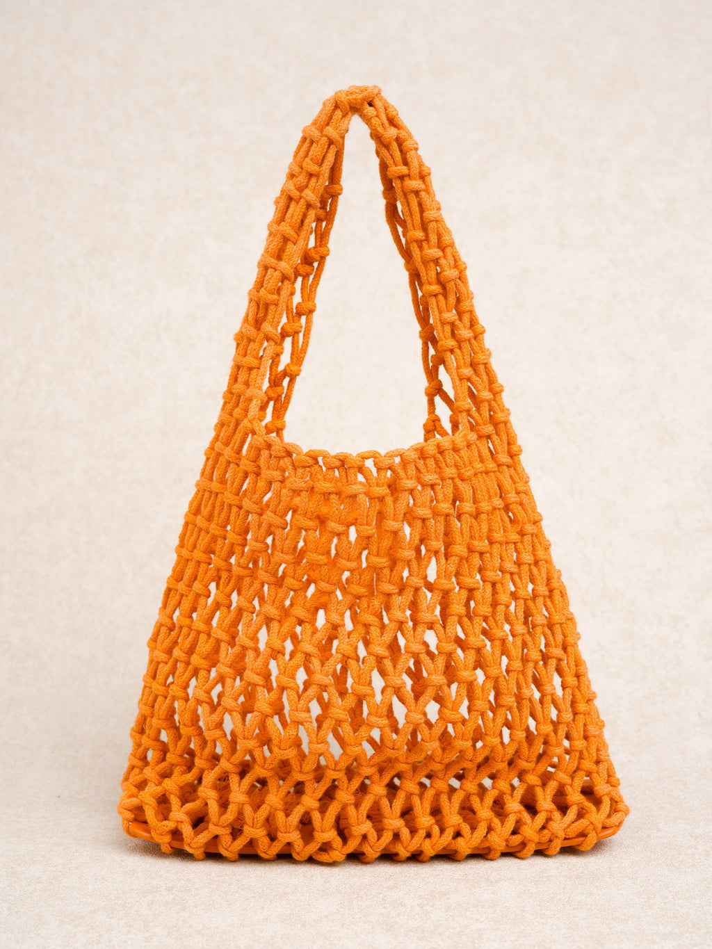 Orange Cotton Rope Crocheted Handbag