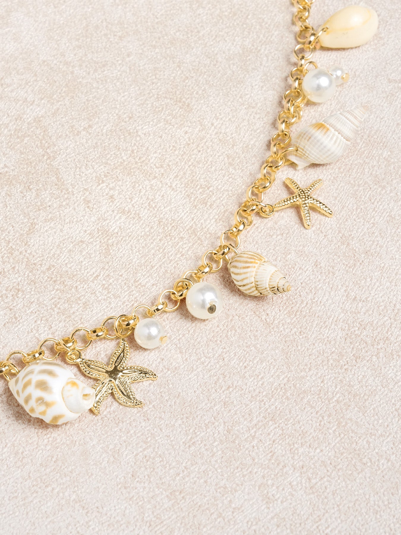 Gold Shell & Starfish Charm Waist Chain