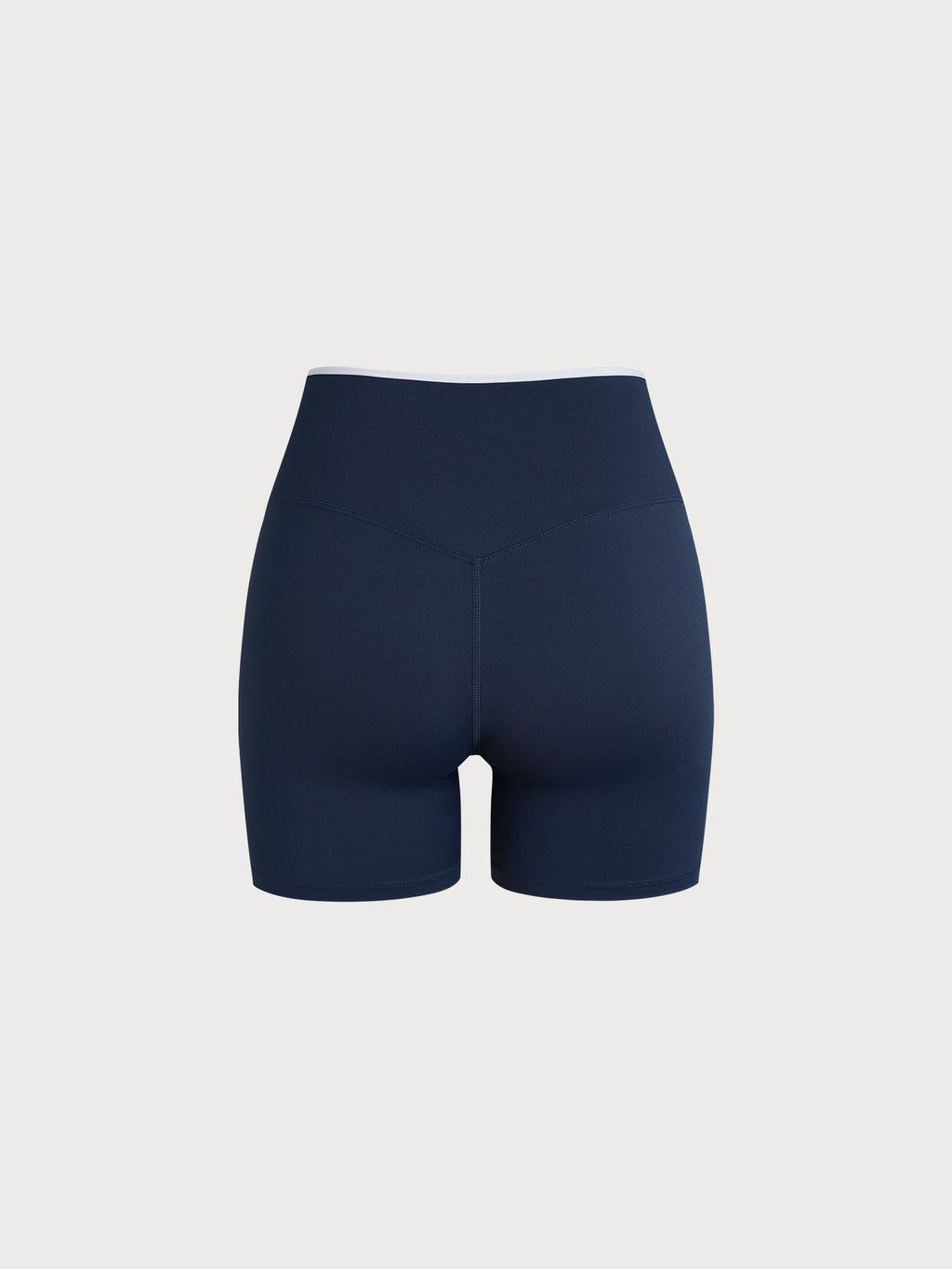 Navy Contrast Front-Cross Sports Shorts