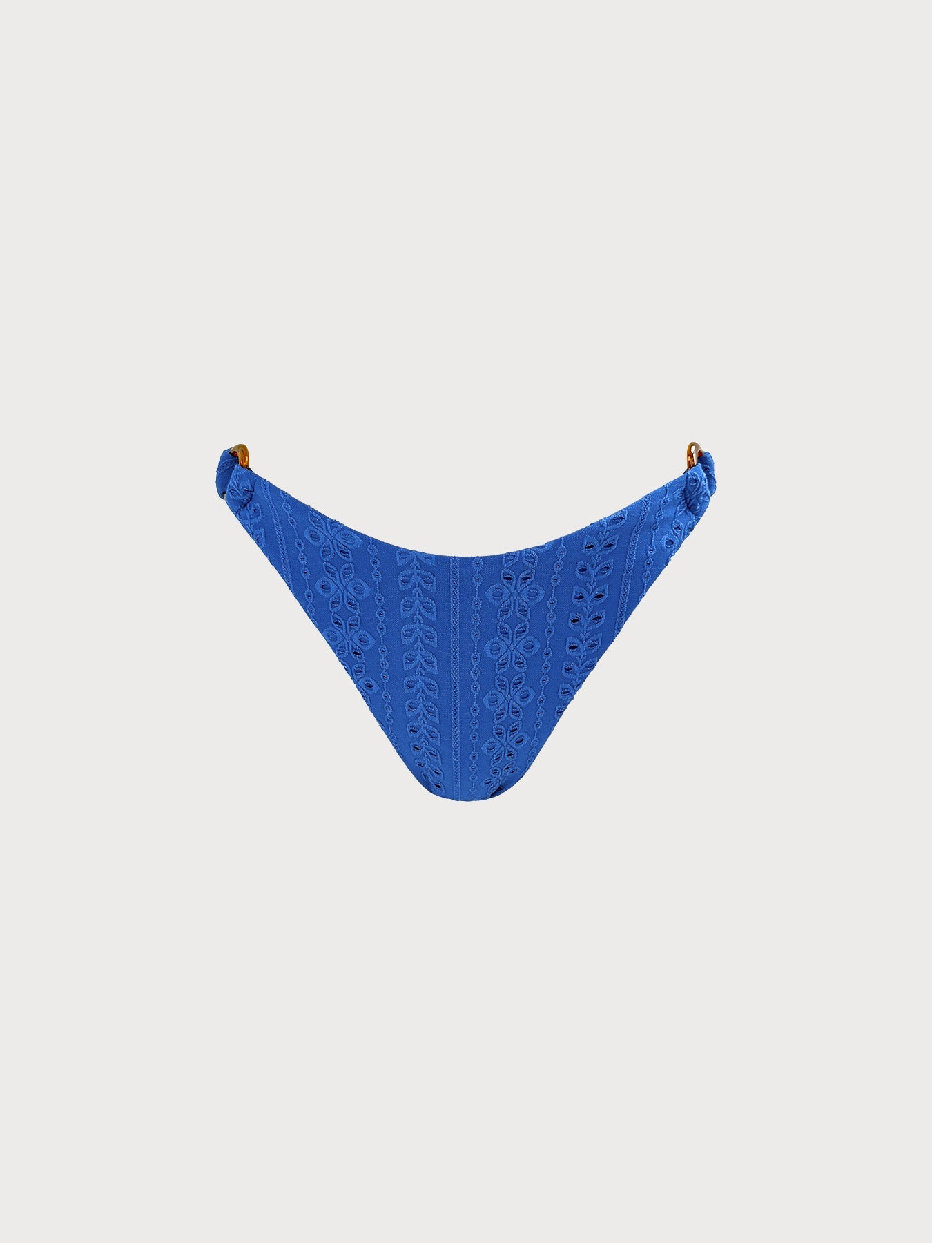 【BERLOOK X GISELLE LISBOA】Blue Textured Moderate Coverage Bikini Bottom