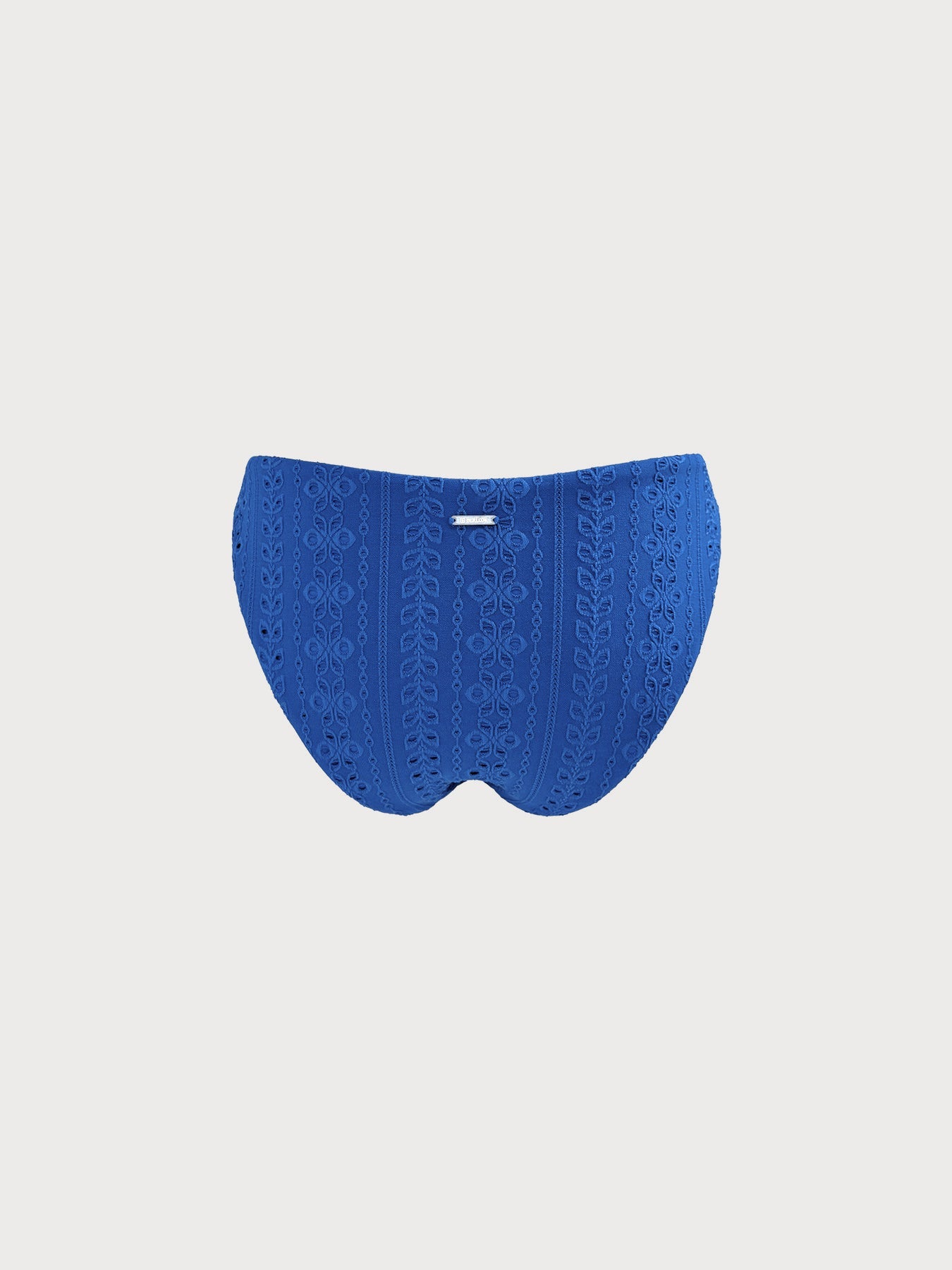 【BERLOOK X GISELLE LISBOA】Blue Textured Moderate Coverage Bikini Bottom