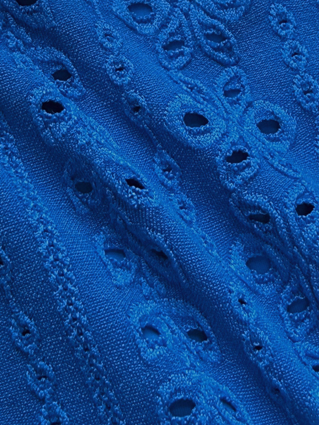 Blue Jacquard Cutout Bikini Bottom