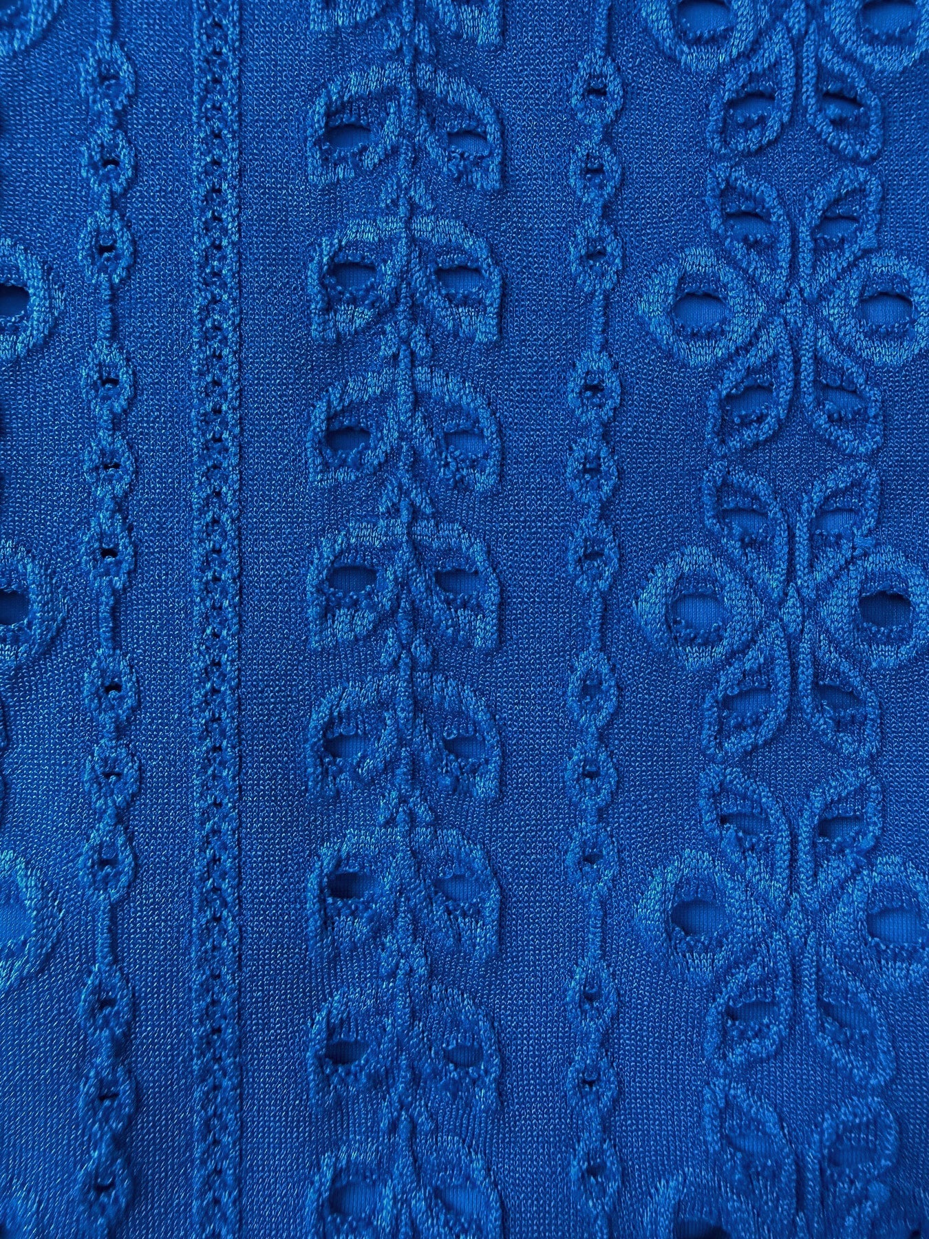 Blue Jacquard Cutout Bikini Bottom