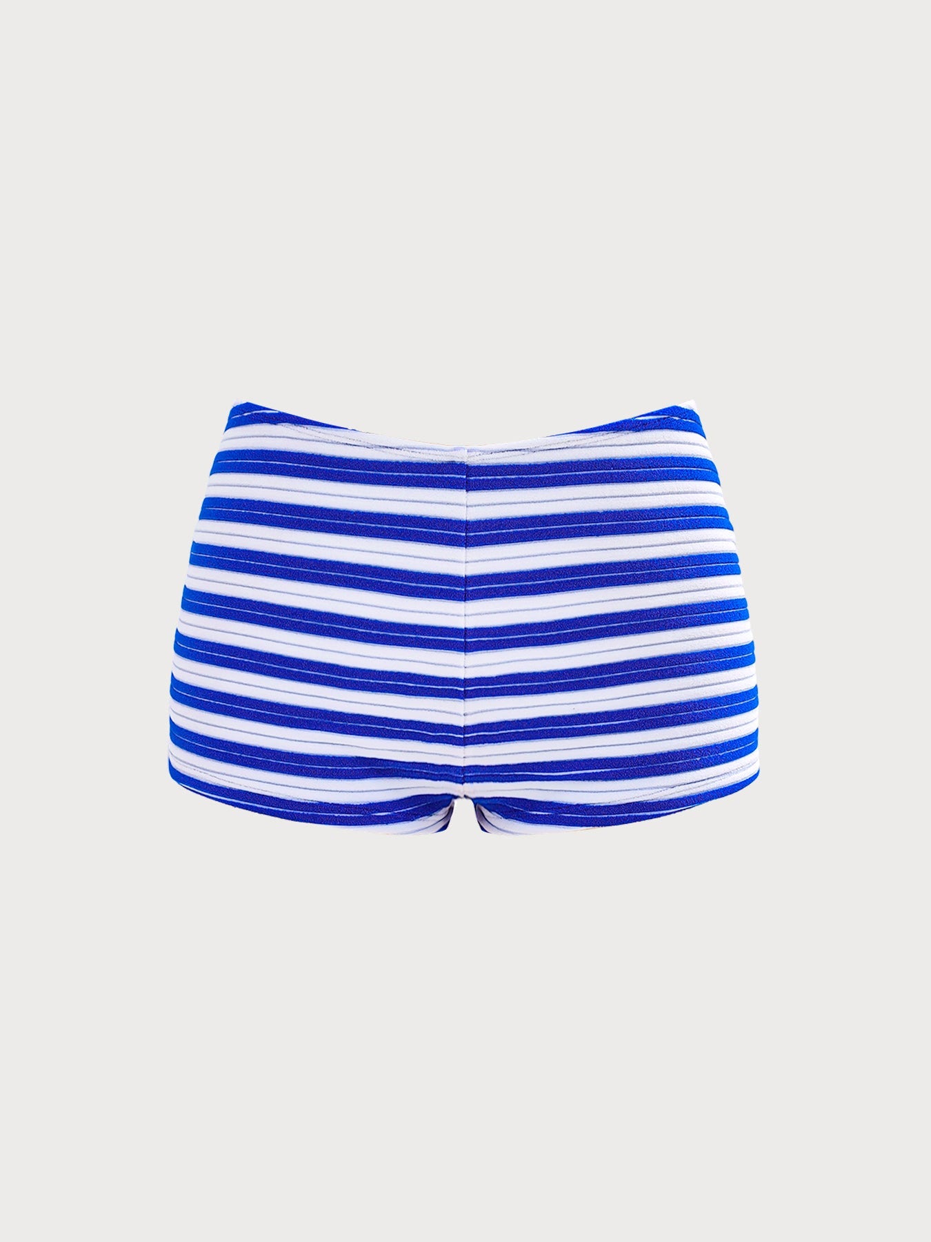 Blue Plush Texture Stripe Boyshorts