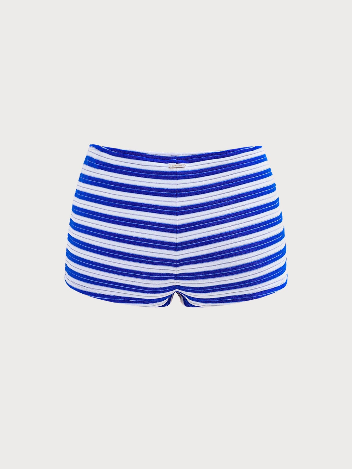 Blue Plush Texture Stripe Boyshorts
