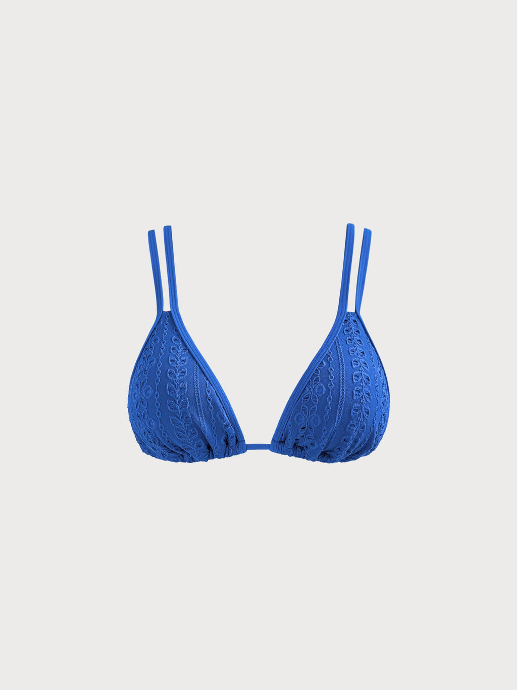 Blue Jacquard Strappy Bikini Top