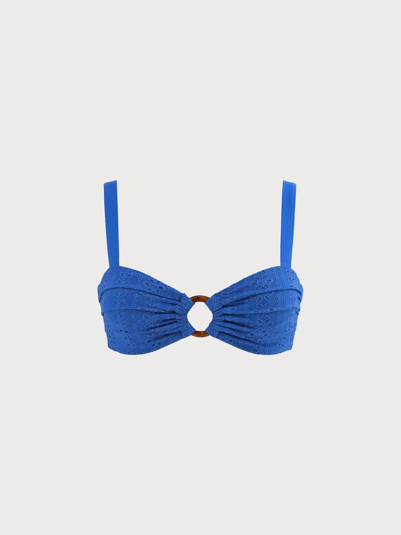 【BERLOOK X GISELLE LISBOA】Blue Textured O-Ring Bikini Top