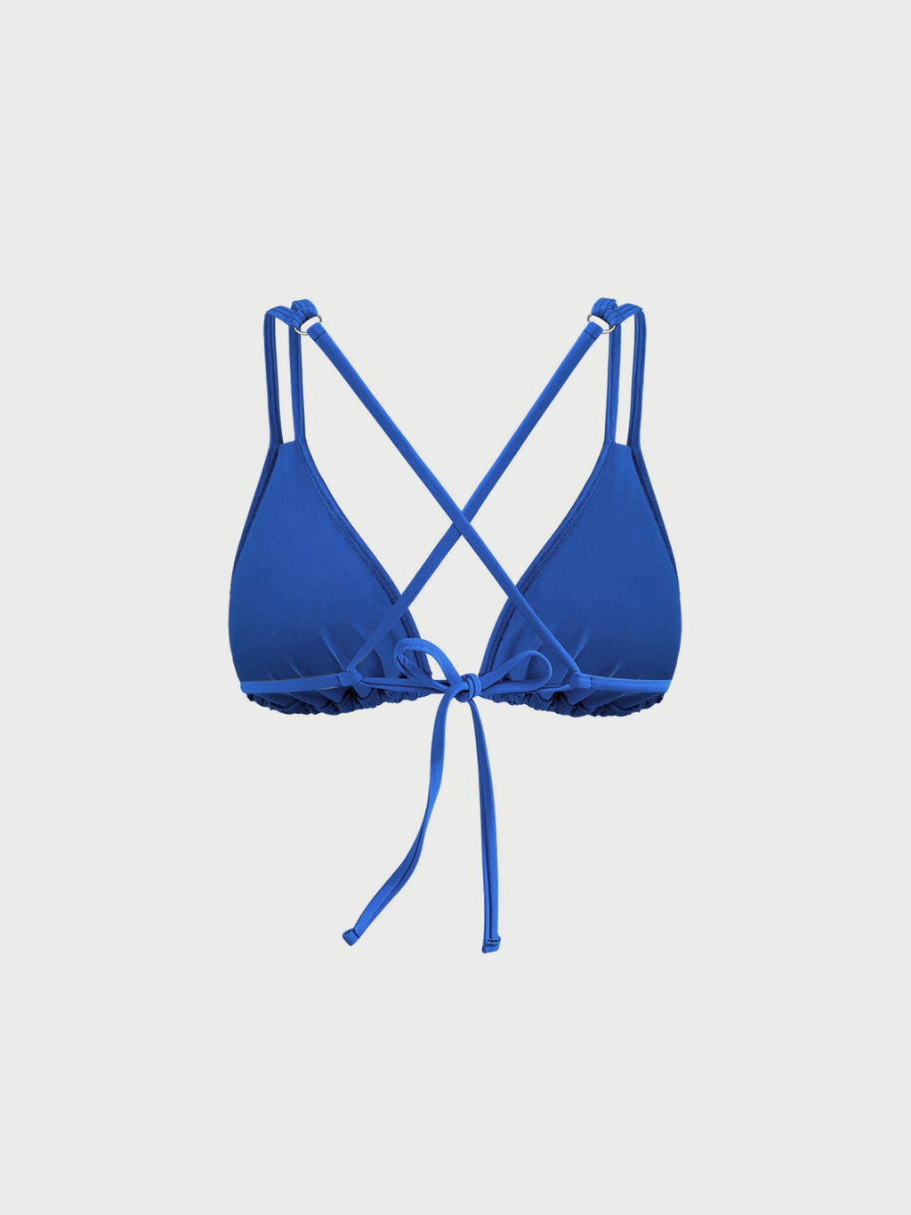 Blue Jacquard Strappy Bikini Top