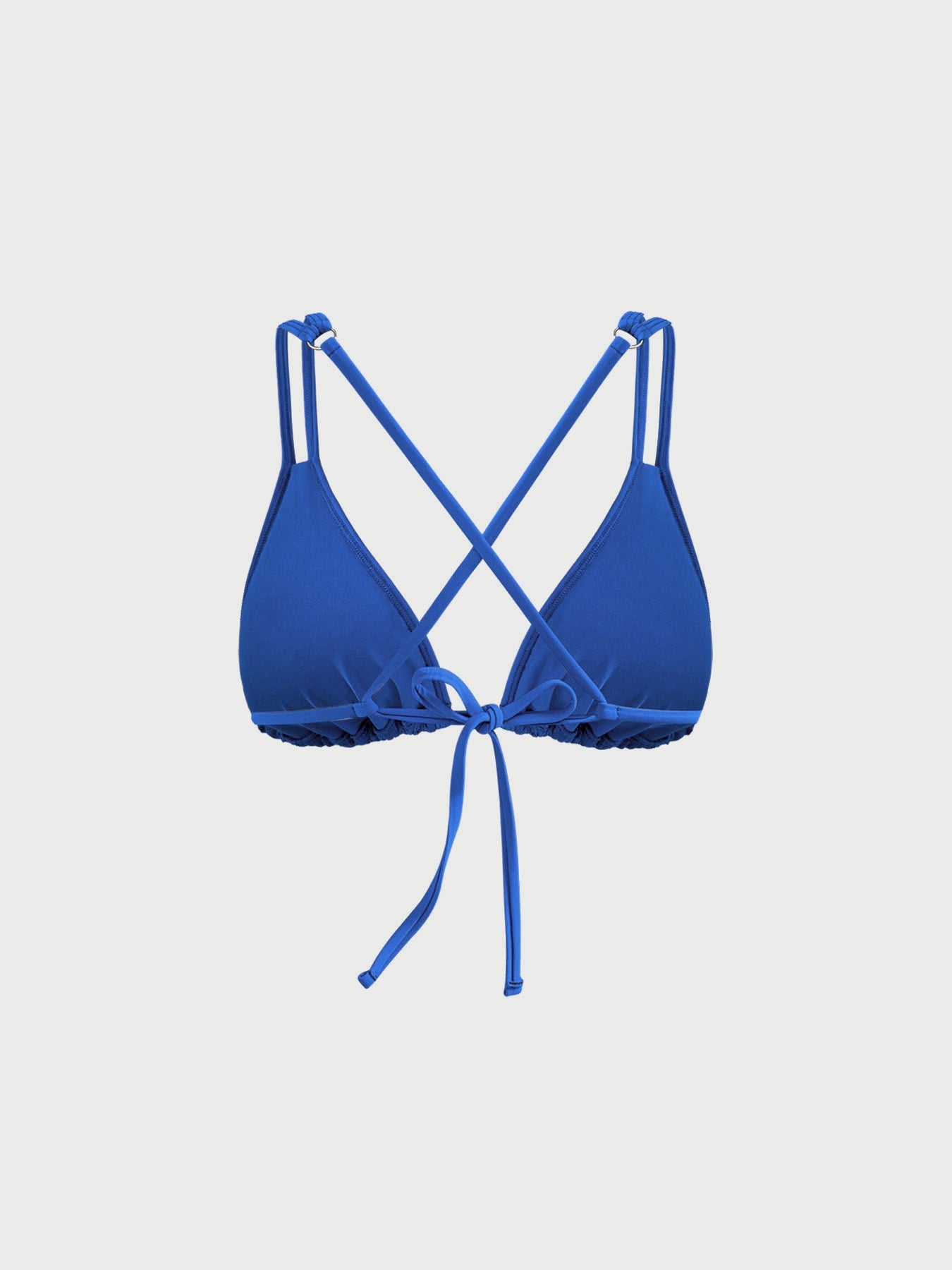 Blue Jacquard Strappy Bikini Top