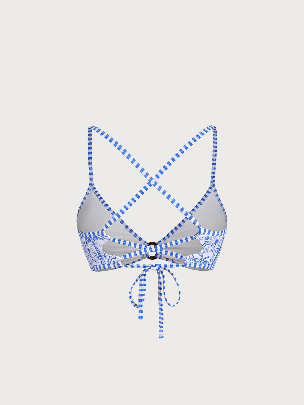 【BERLOOK X GISELLE LISBOA】Blue Print O-Ring Cross Back Bikini Top