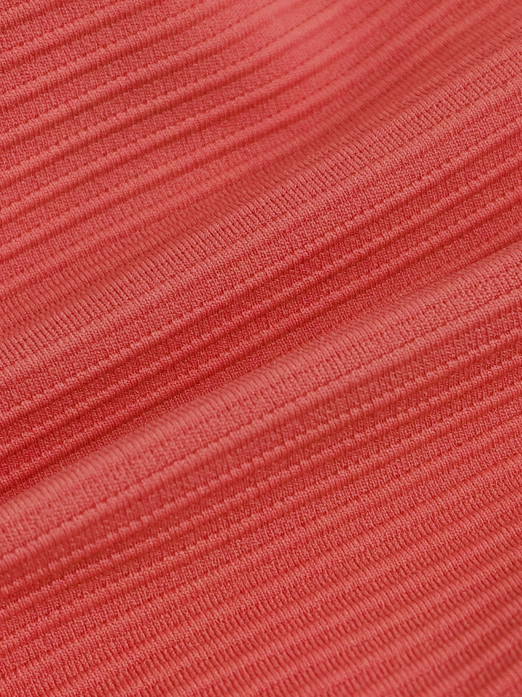 Red Ribbed Gold-Accented Bikini Top