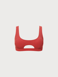 Red Lurex Cut Out Plus Size Bikini Top
