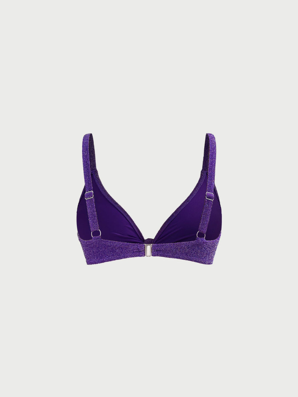 Purple Lurex Knot Plus Size Bikini Top