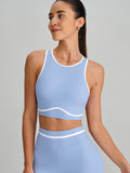 Light Blue Round Neck Line Tank Top